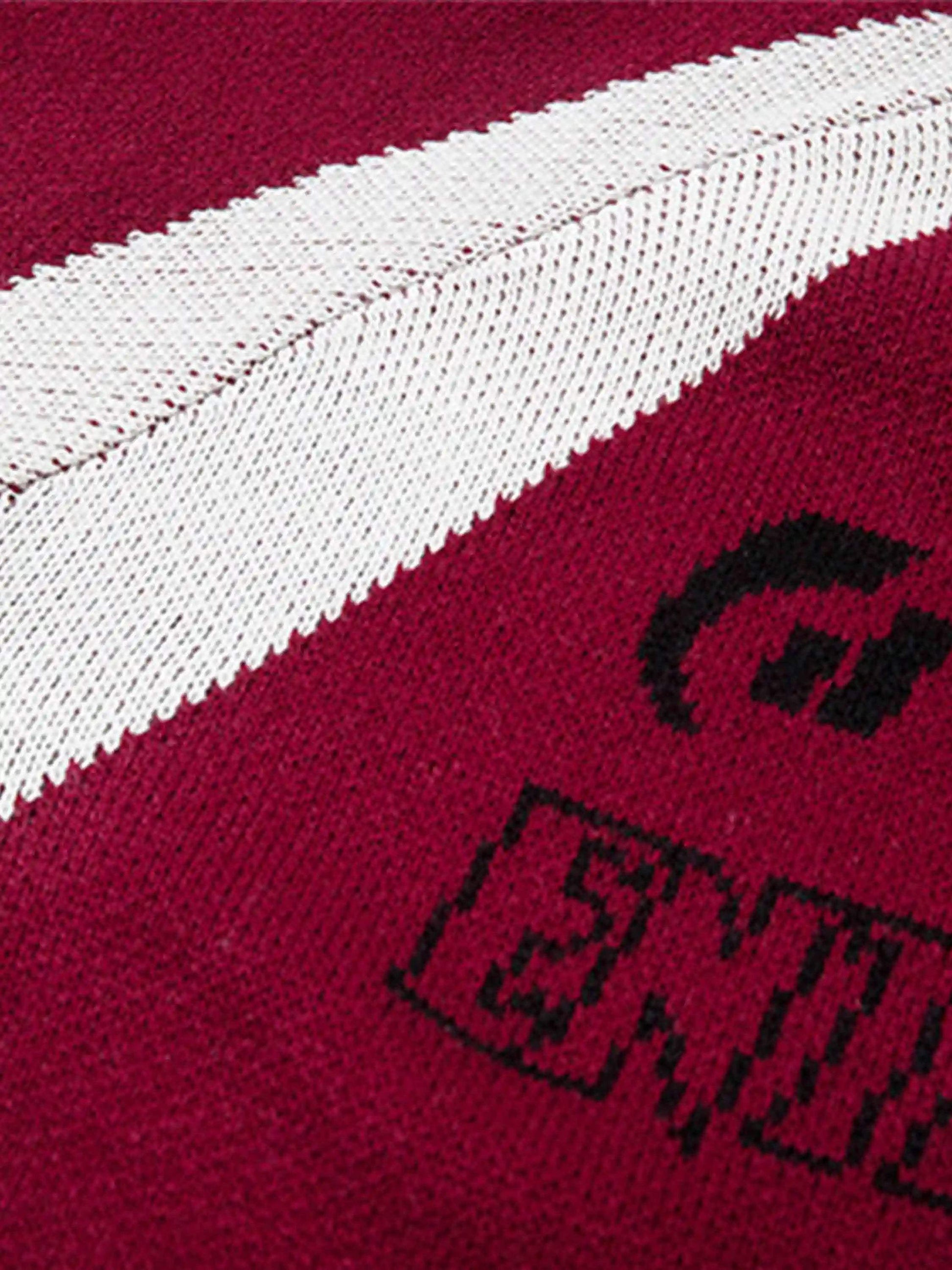 Disguisen Vibe Contrast Color Stitching Crew Neck Sweater