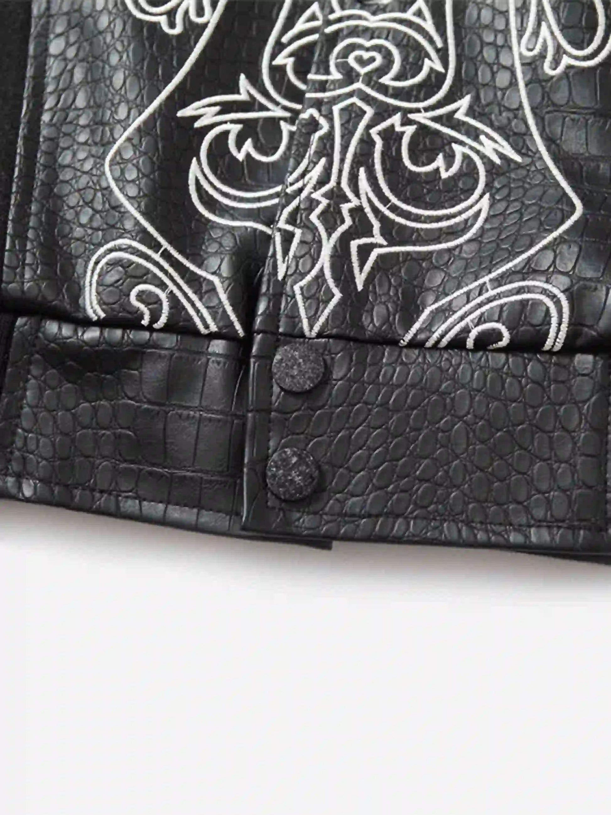 Disguisen Hip Hop Gothic Embroidered Baseball Jacket