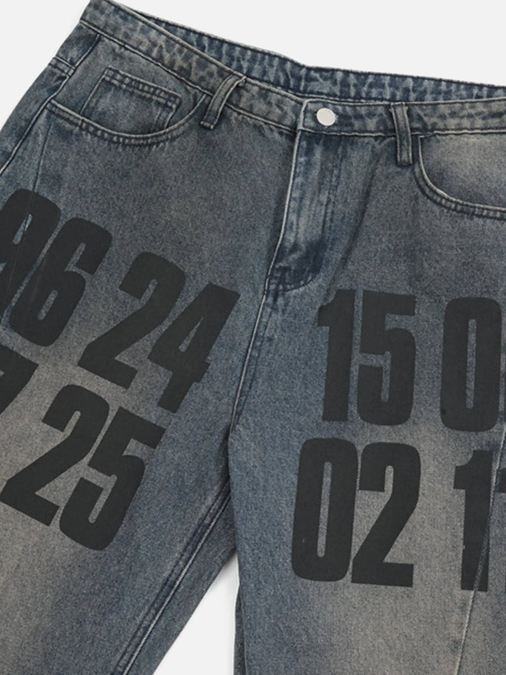 Vintage Number Print Jeans