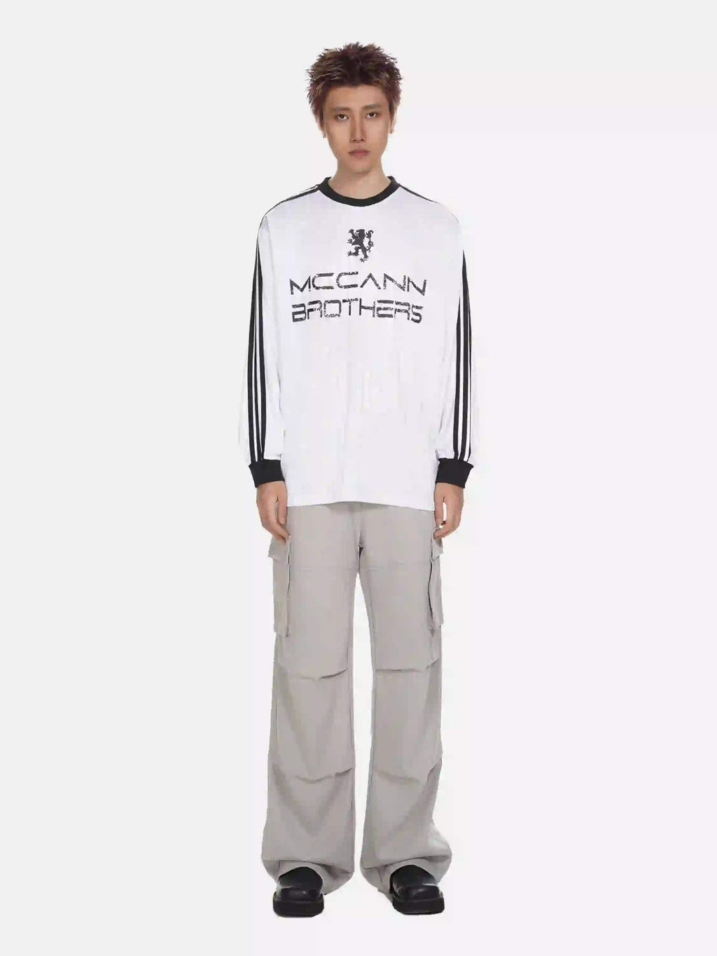 T-shirt à manches longues imprimé style streetwear américain