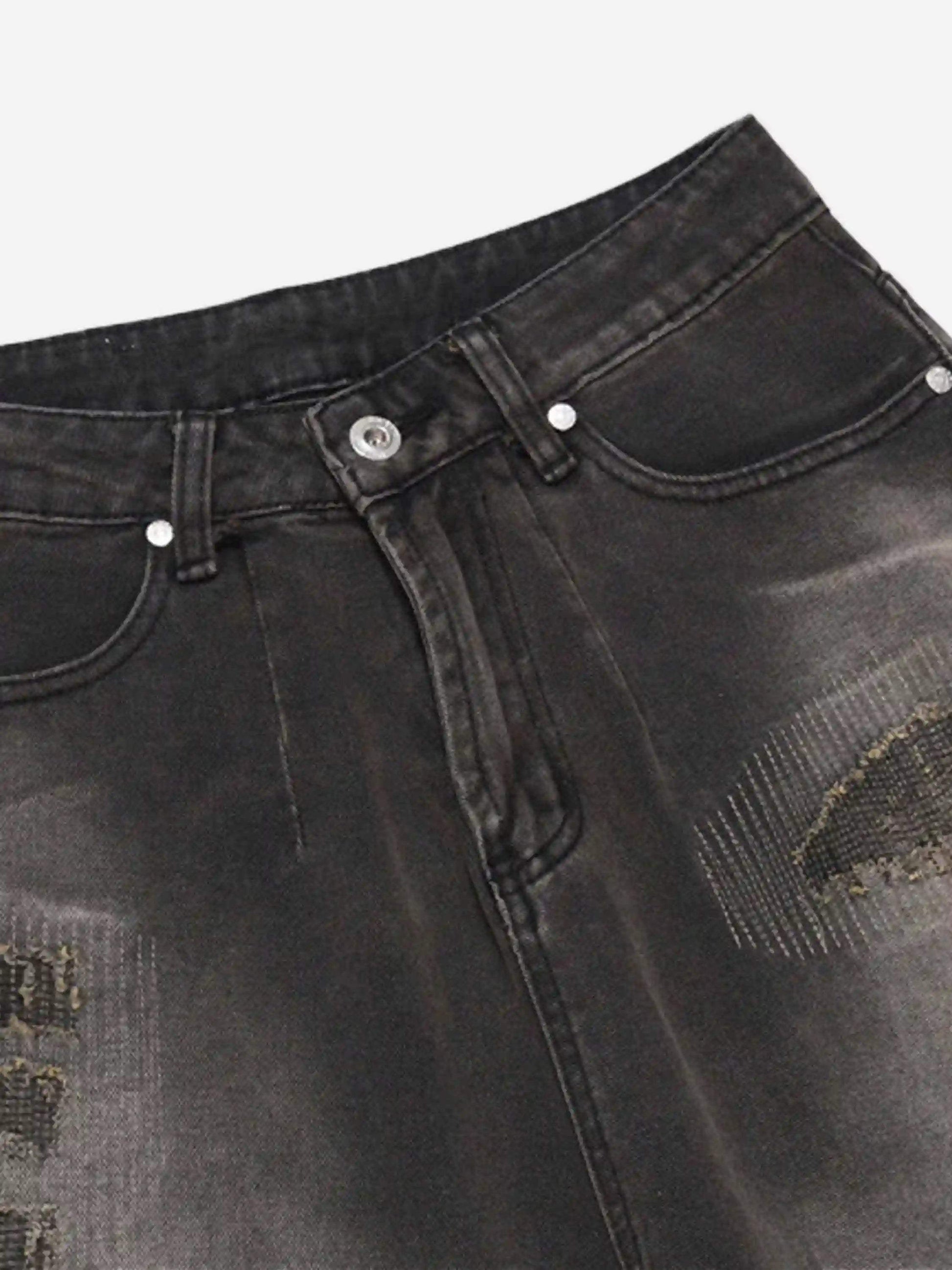 Disguisen Vintage Distressed Denim Gradient Shorts