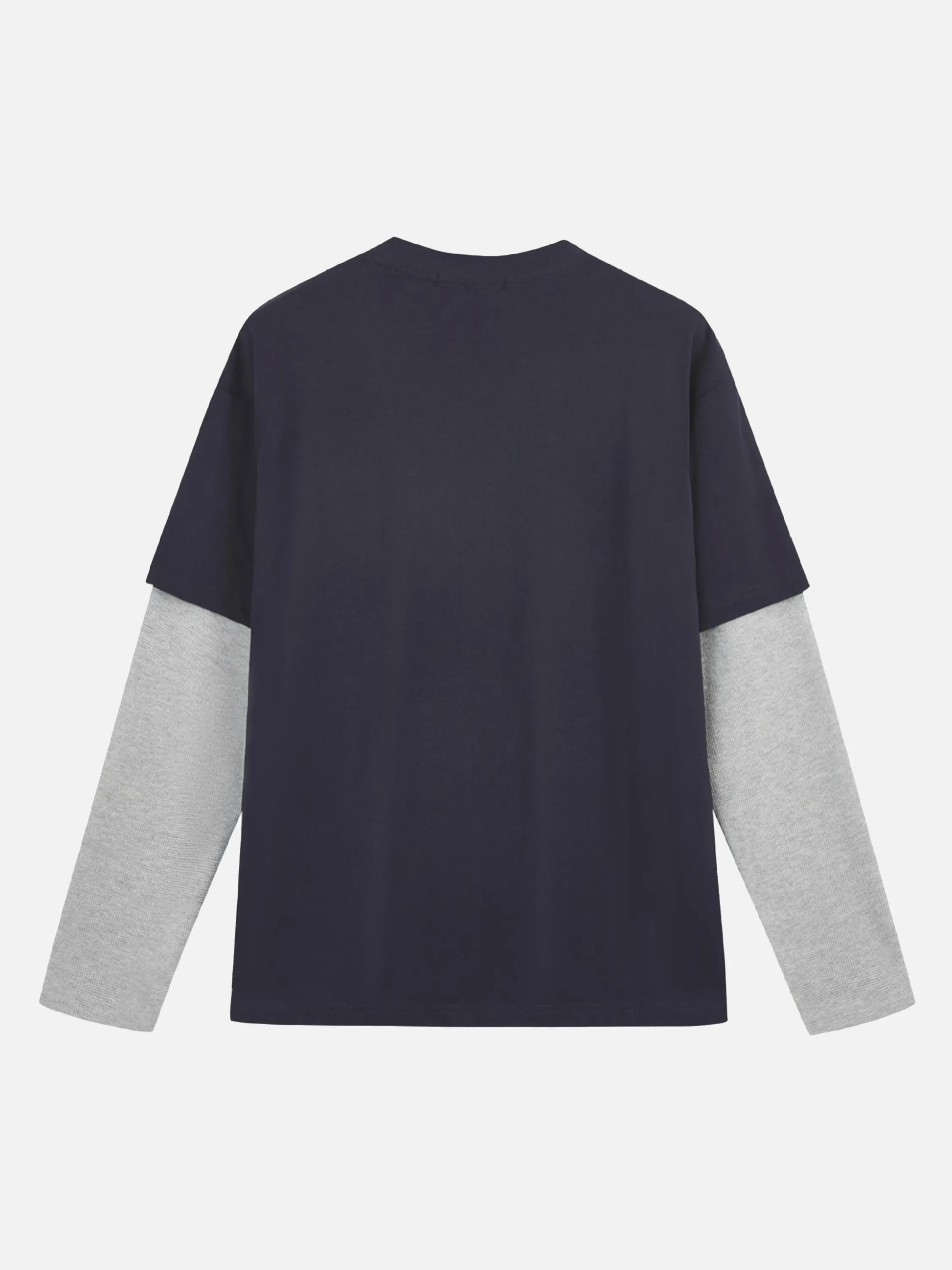Disguisen American Waffle Faux Two-Piece Long-Sleeved T-Shirt