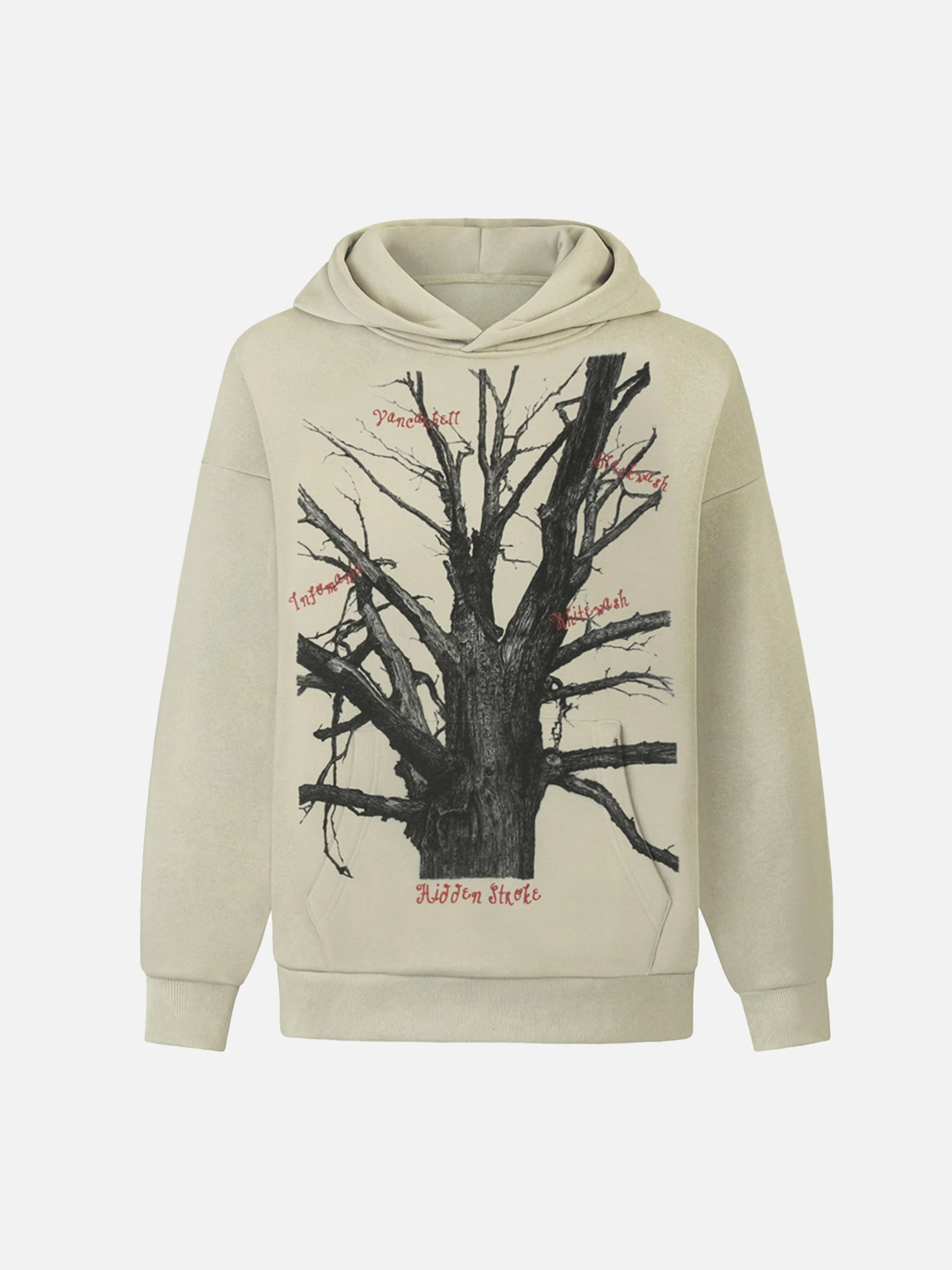Withered Branch Print Hoodie