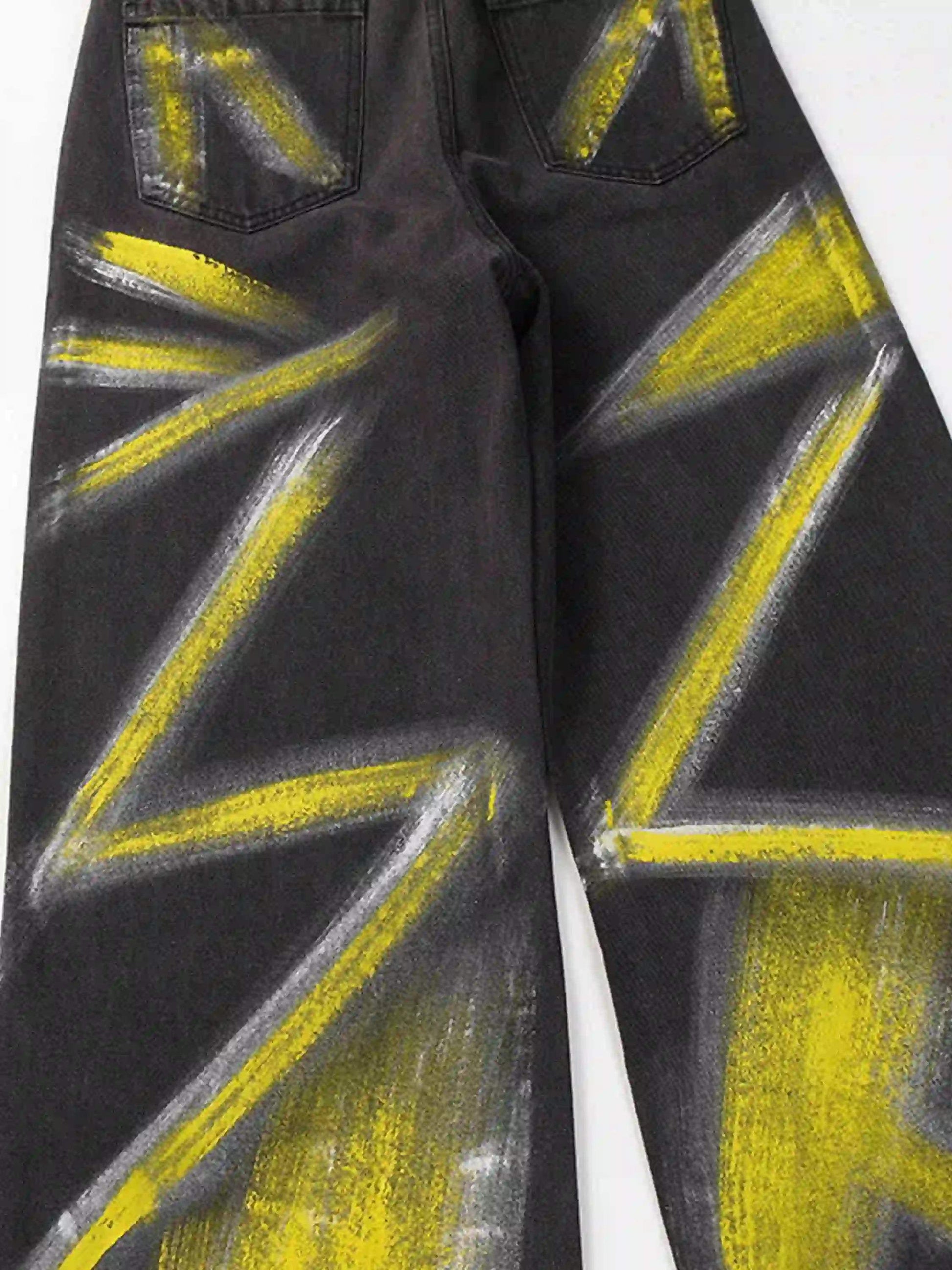 Disguisen Street Jeans dritti sporchi dipinti a mano