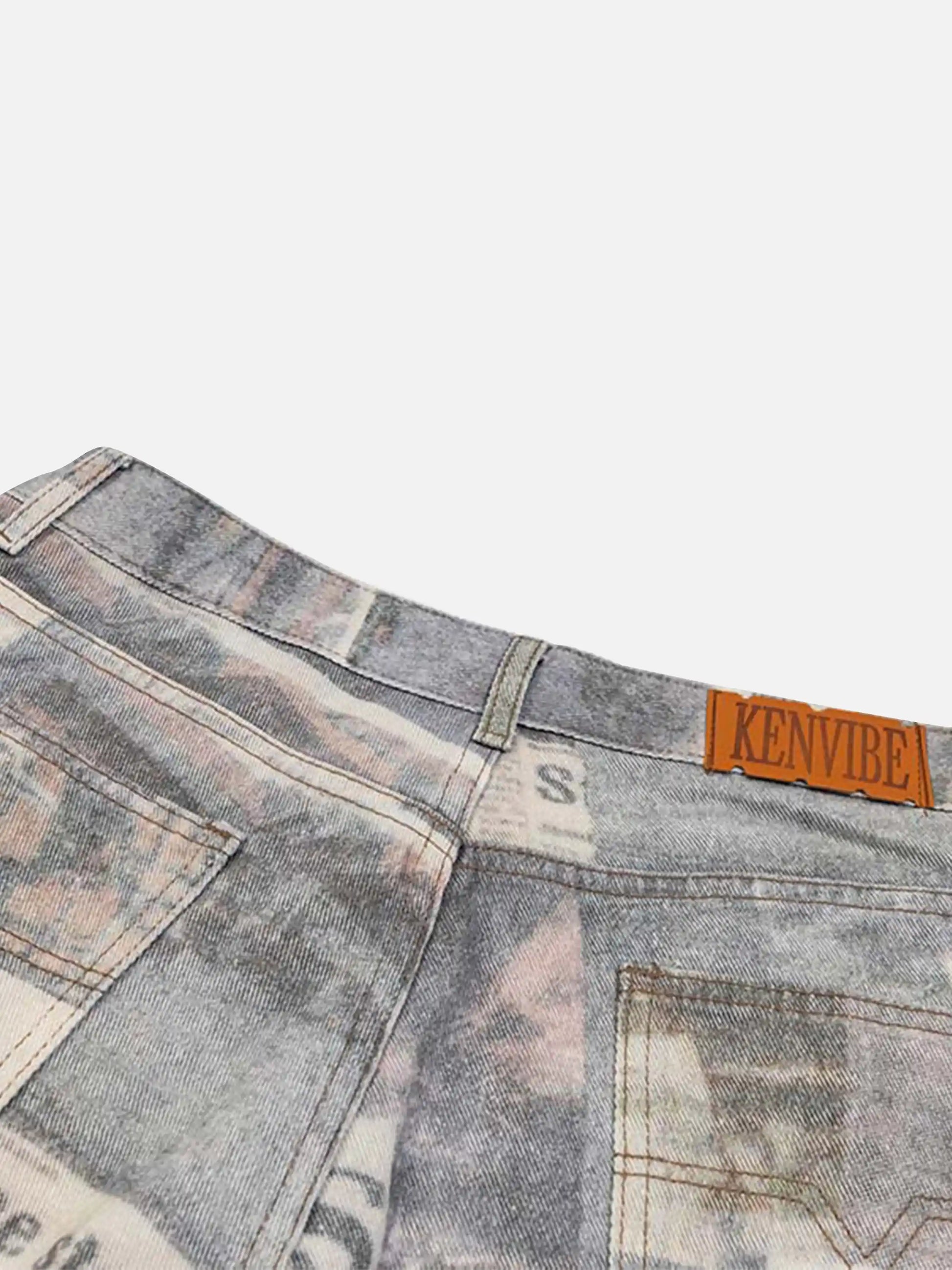 Disguisen Vintage Newspaper Digital Print Pants