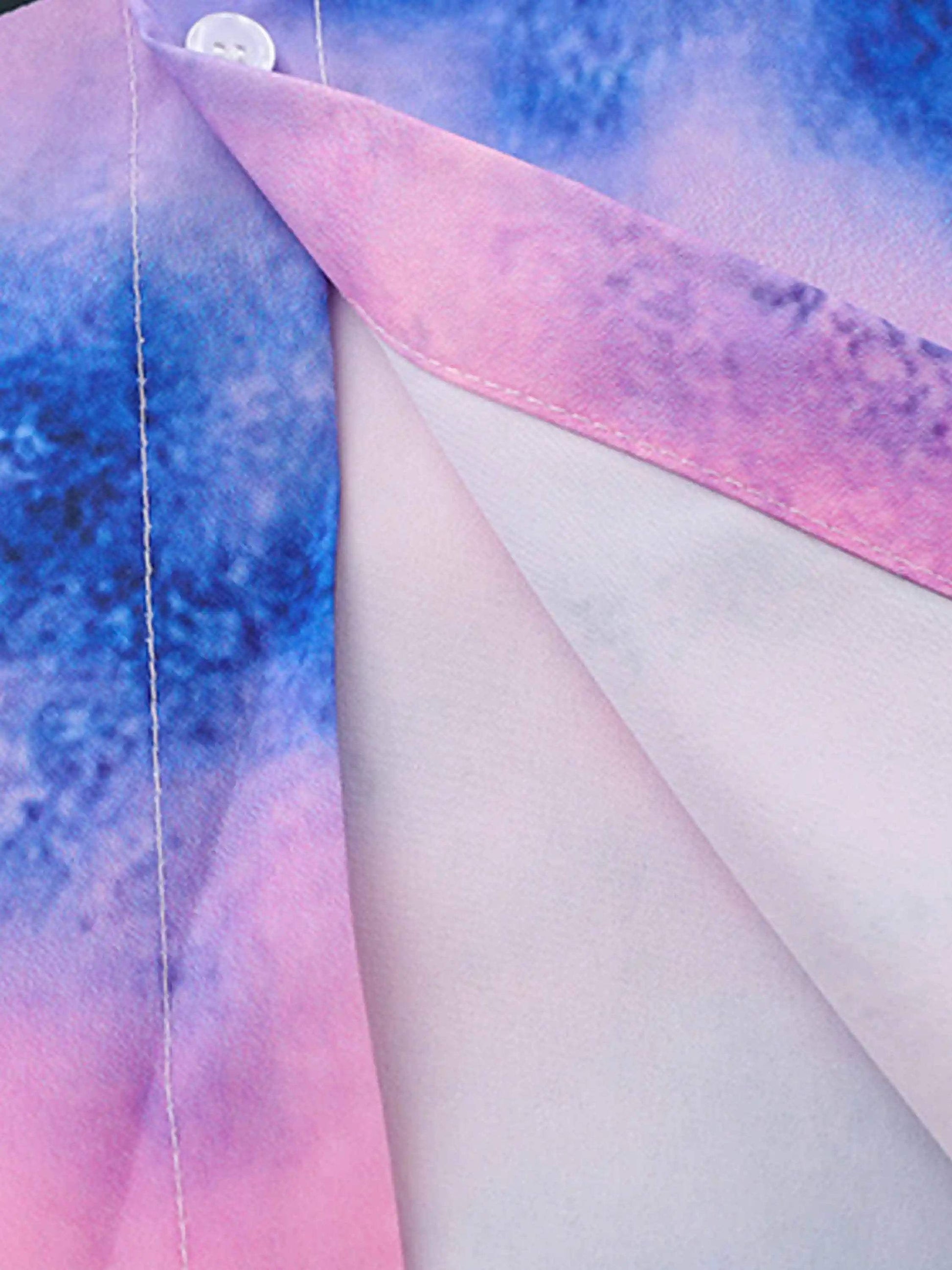 Disguisen Gradient Tie-Dye Short-Sleeved Hip-Hop Shirt