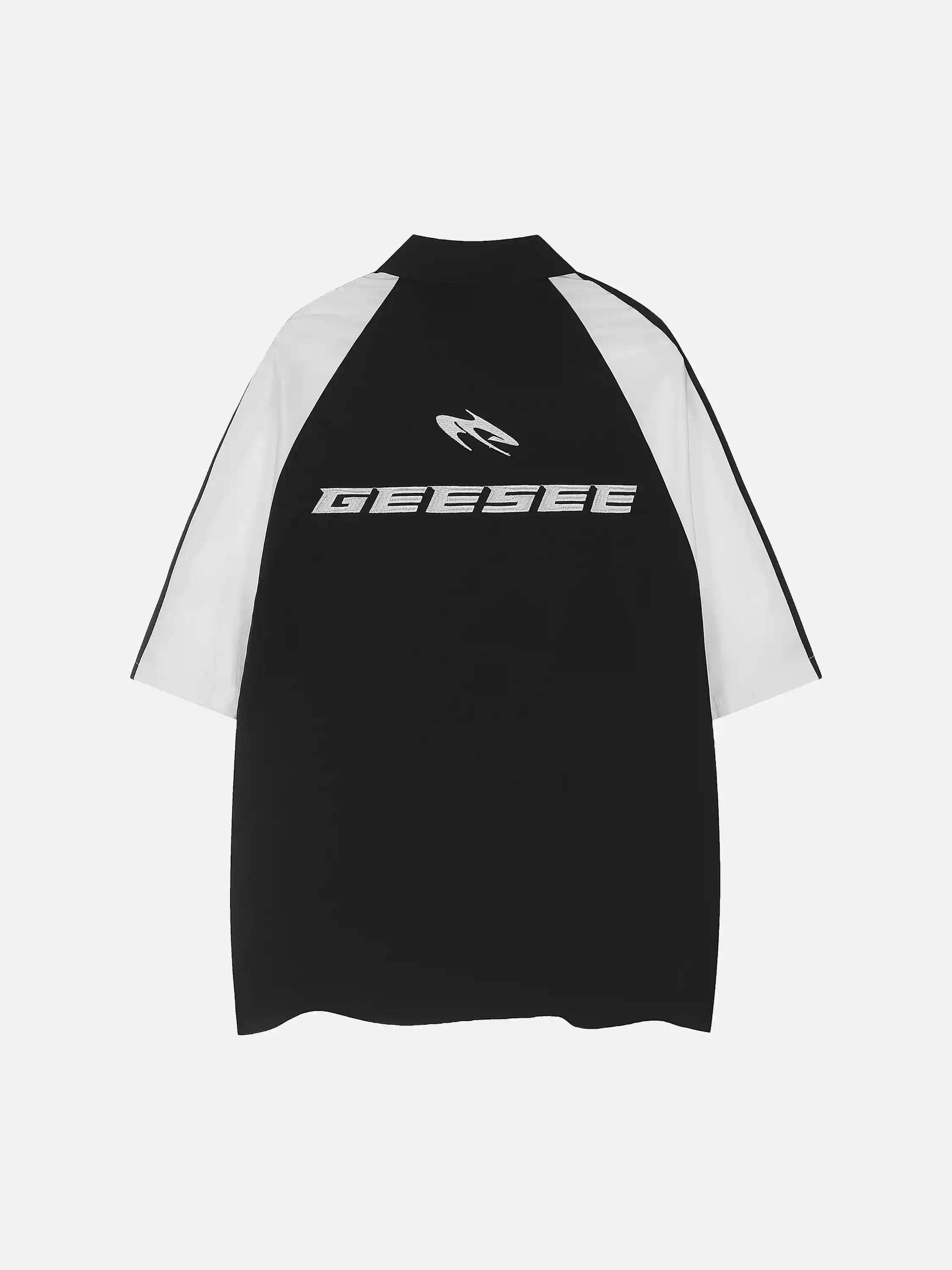 Disguisen American Style Personalized Embroidered Short-Sleeved Shirt