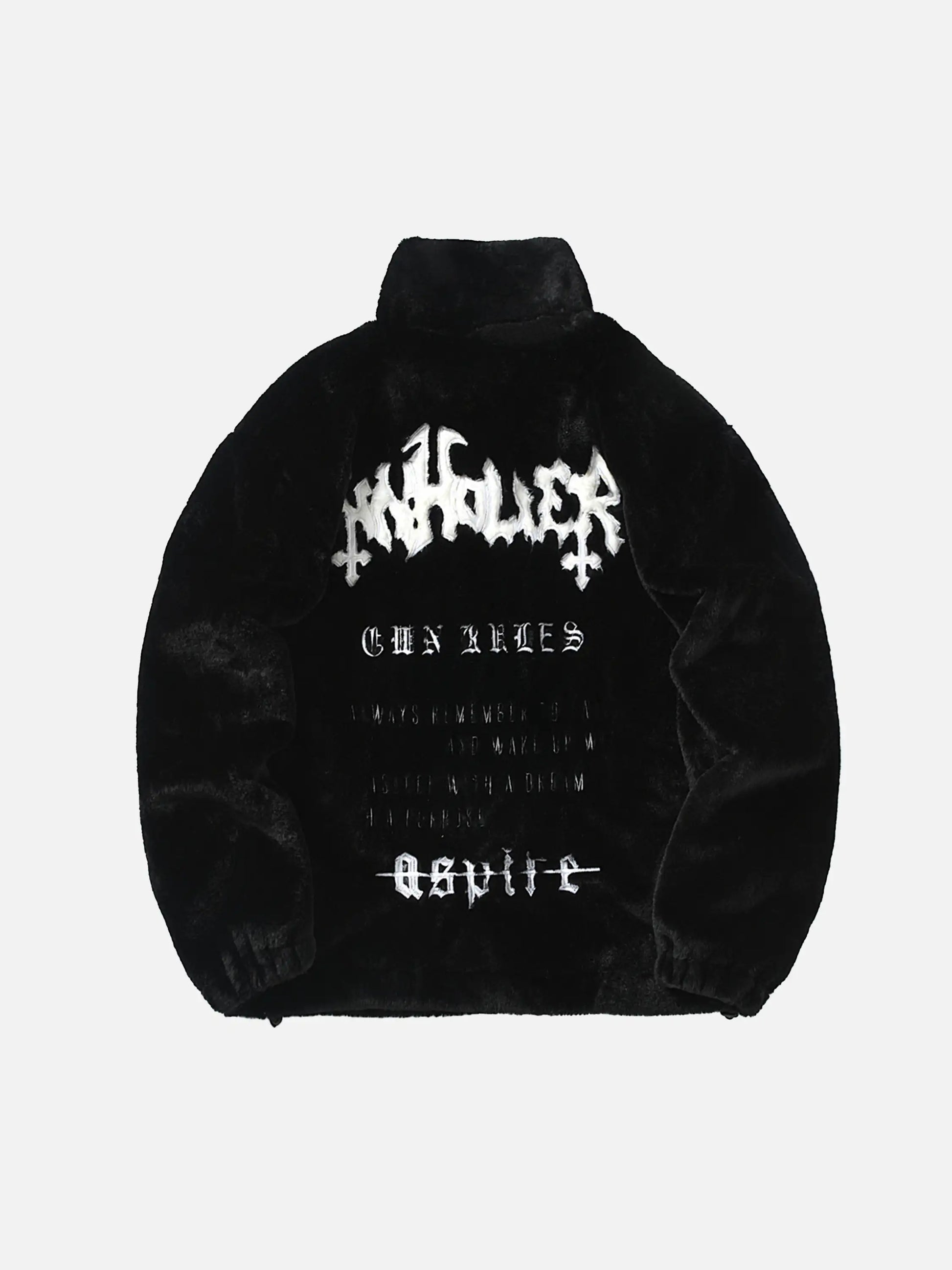 Plush Monogram Embroidered Coat