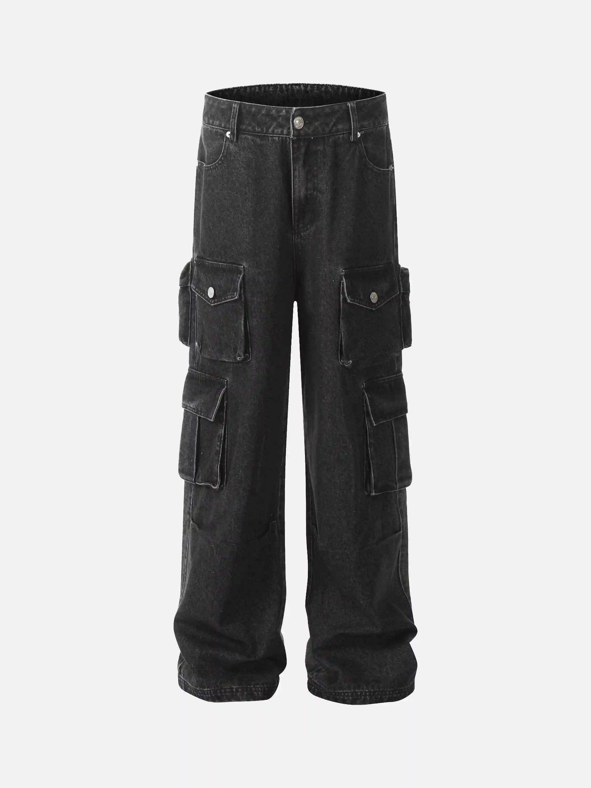 Disguisen Washed Distressed Cargo Pocket Jeans