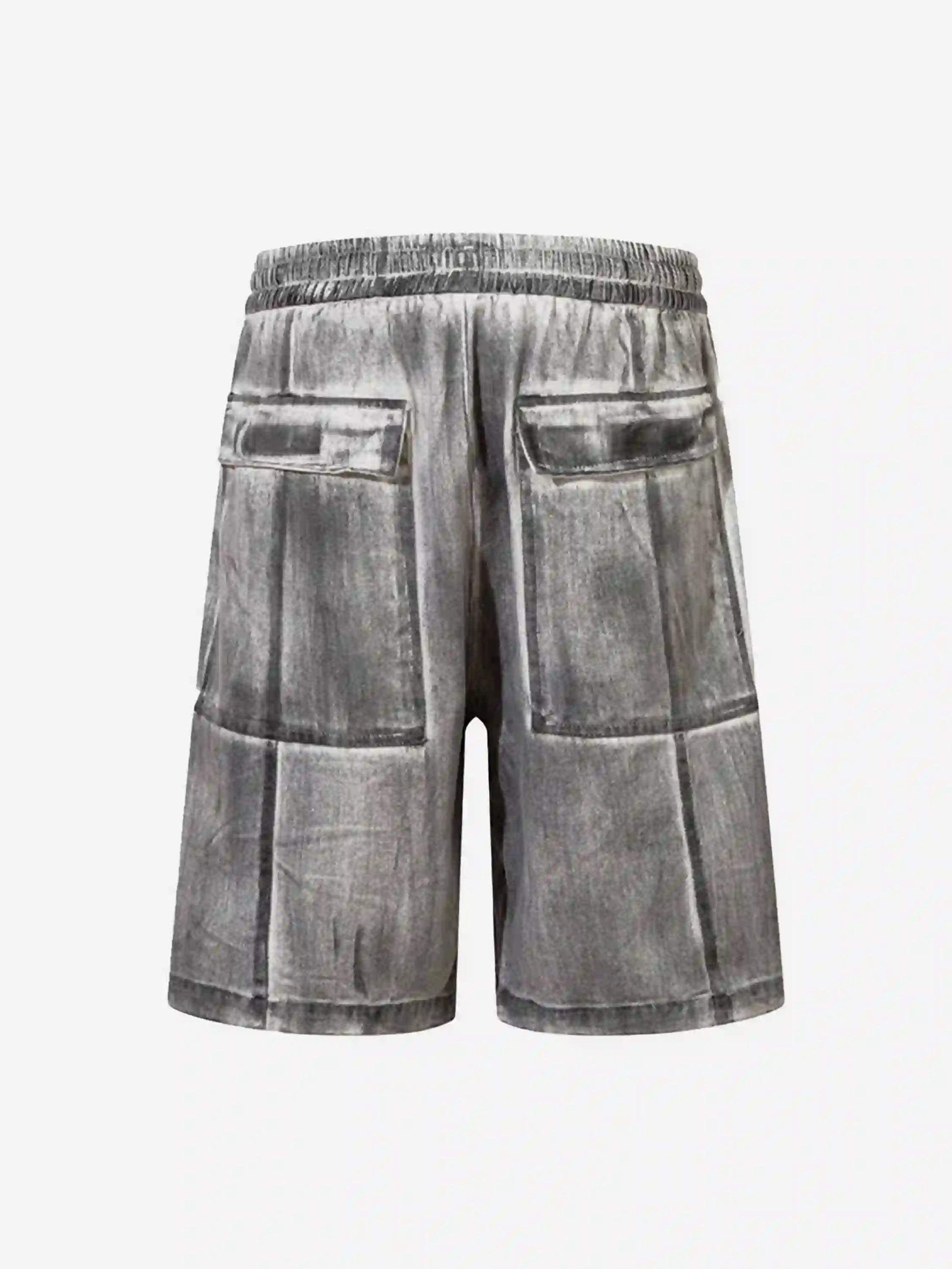 Disguisen American Retro Distressed Multi-Pocket Cargo Shorts