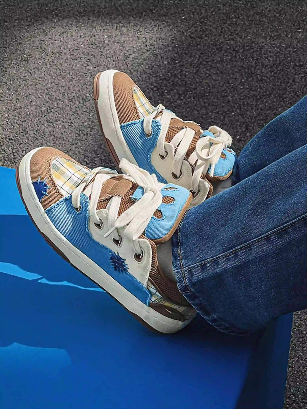 Disguisen Street Hip-Hop Color Matching Bread Shoes
