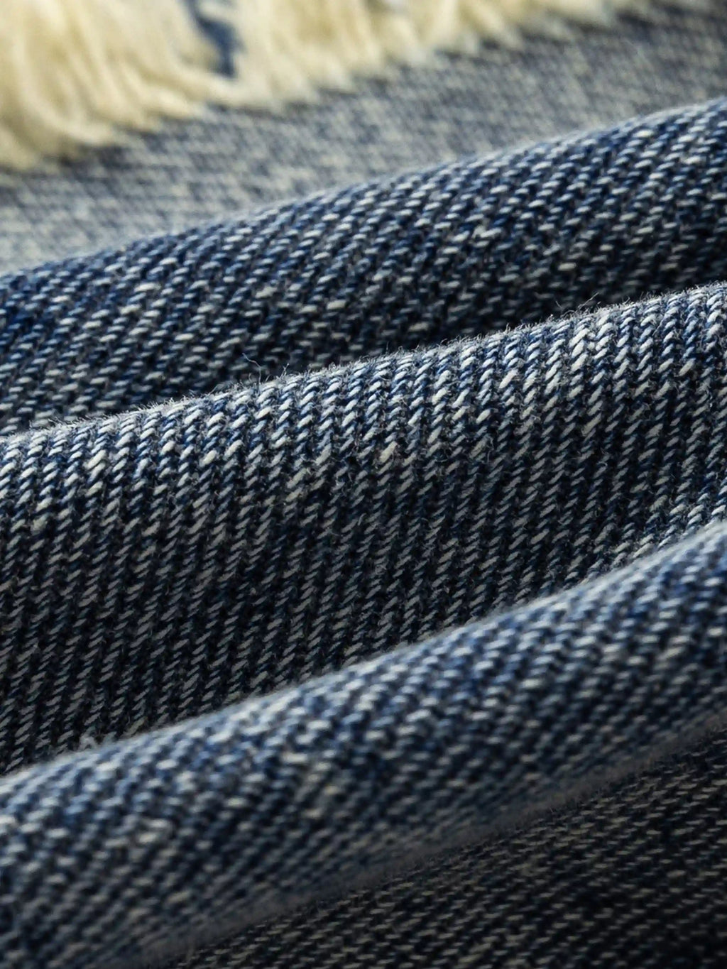 Vintage Fringed Raw-edge Oversized Jeans