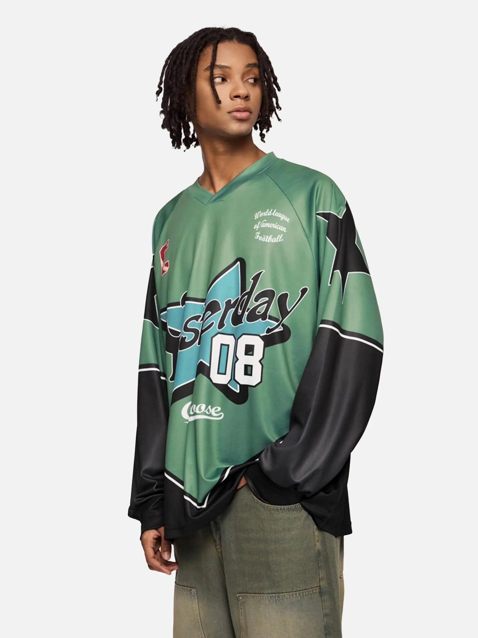 Sports Style Stitching Long-Sleeved T-Shirt