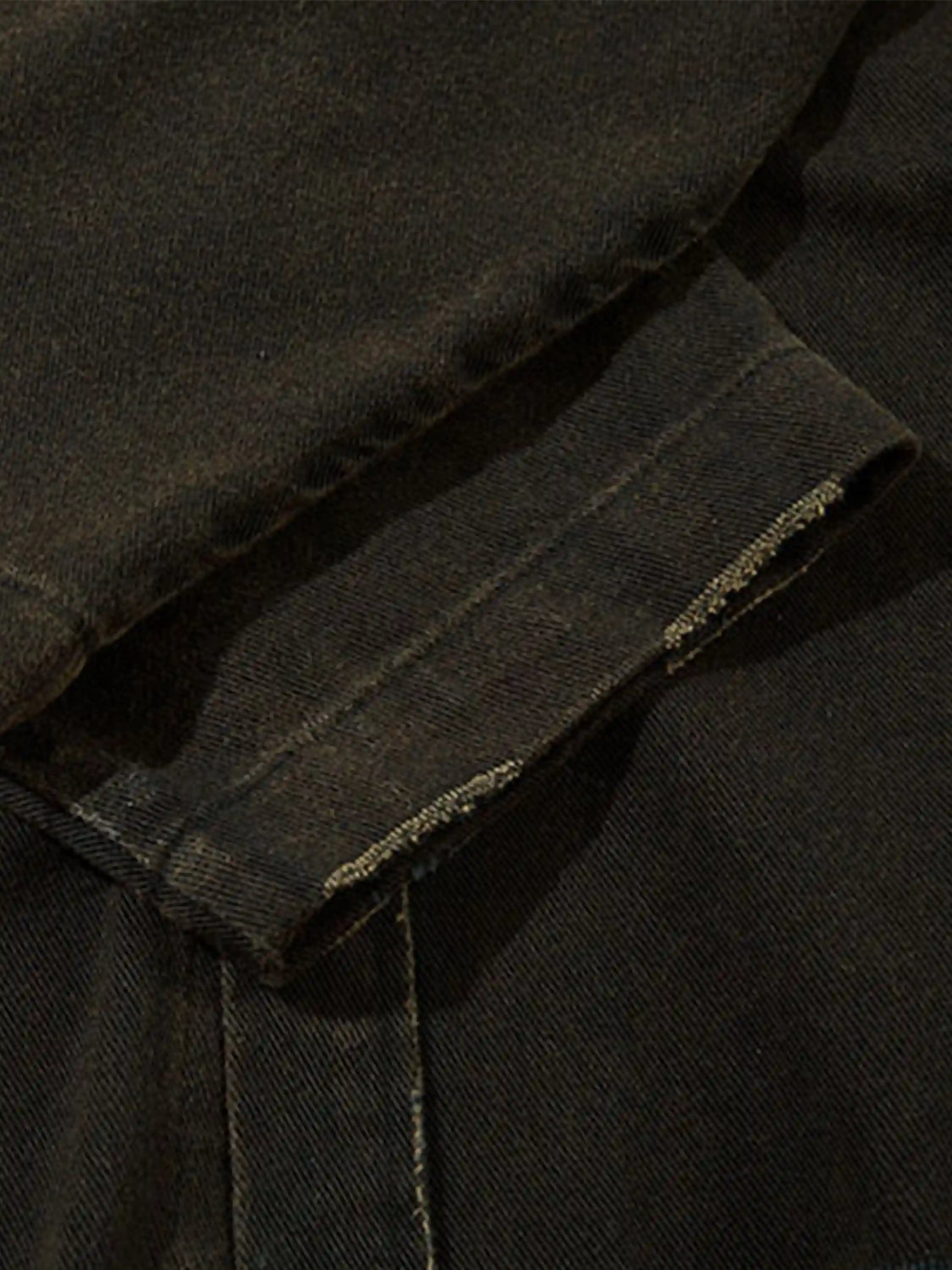 Disguisen American Retro Raw Edge Cross Long Sleeve Shirt