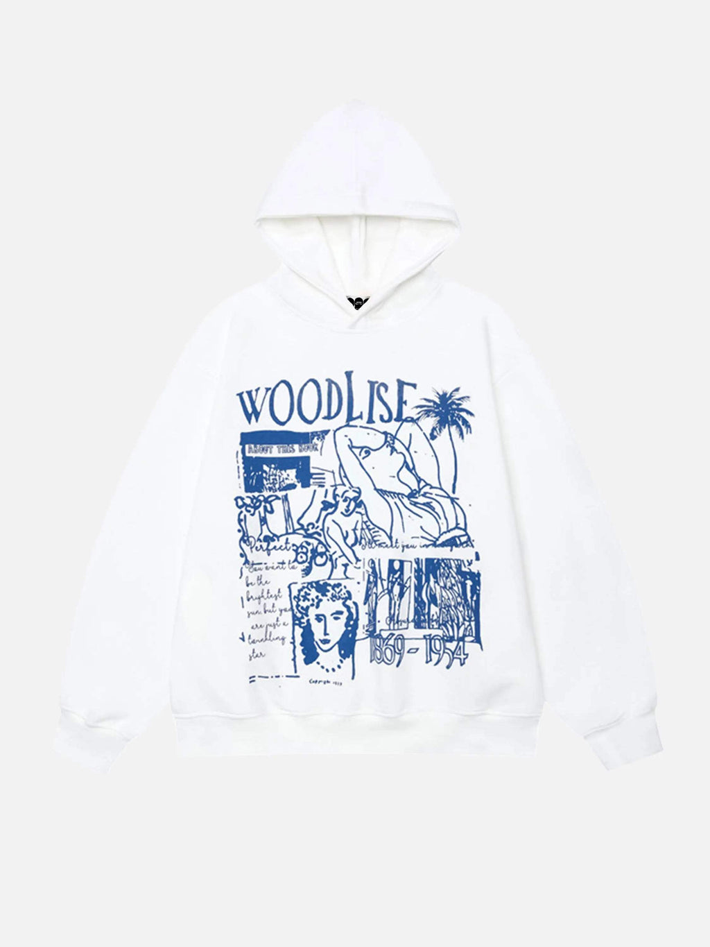 Disguisen Street Hand-Painted Graffiti Cartoon Print Hoodie