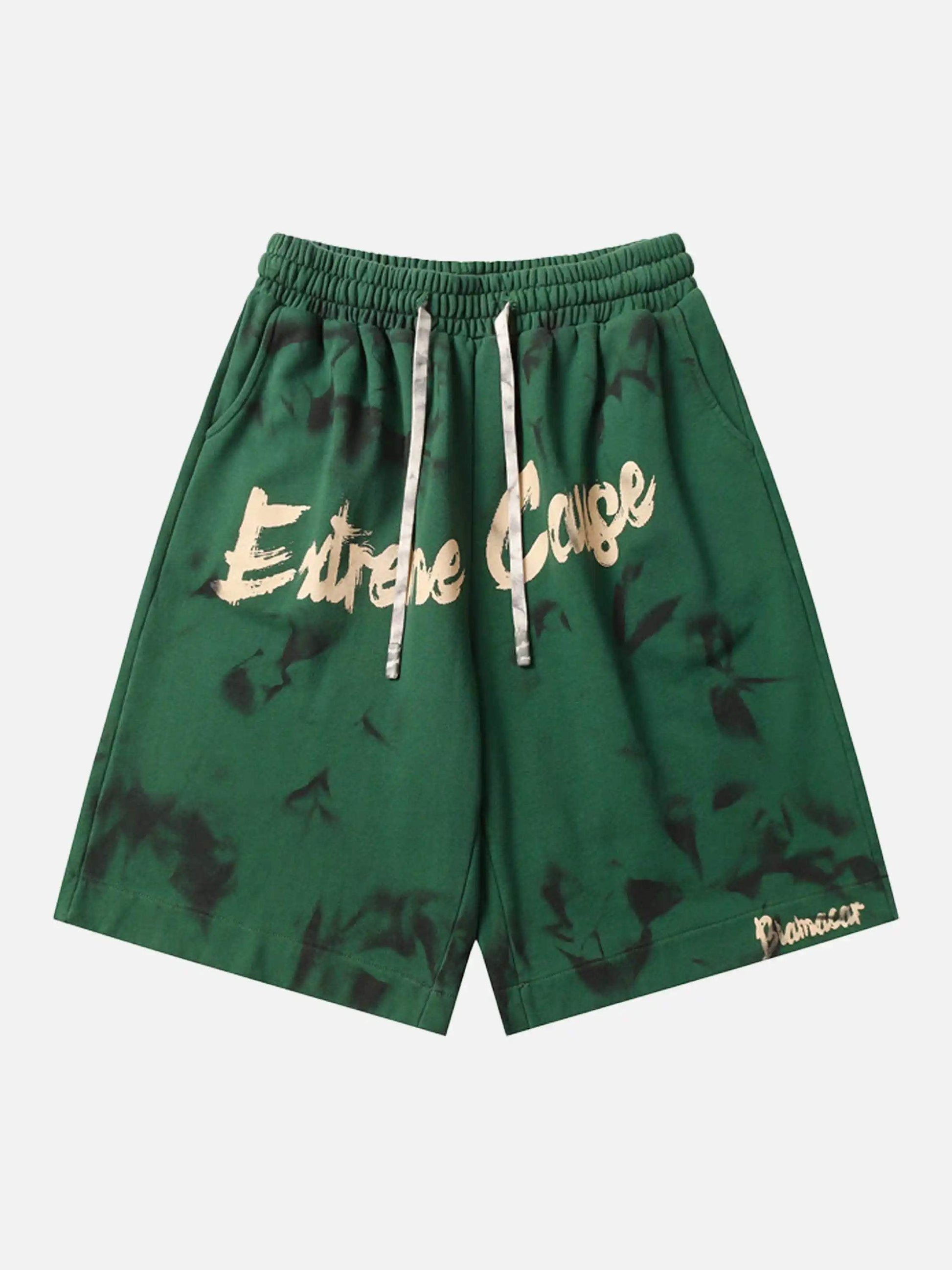 Disguisen Vintage Dirty Elastic Drawstring Loose Shorts