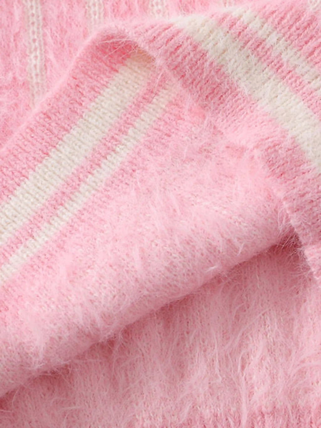 Disguisen Mohair Polo Collar Stripe Sweater