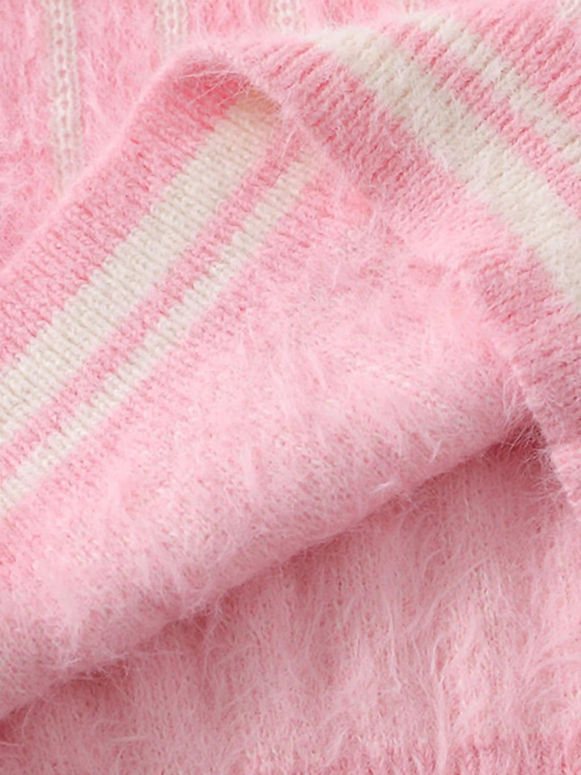 Maglione a righe con colletto polo in mohair Disguisen