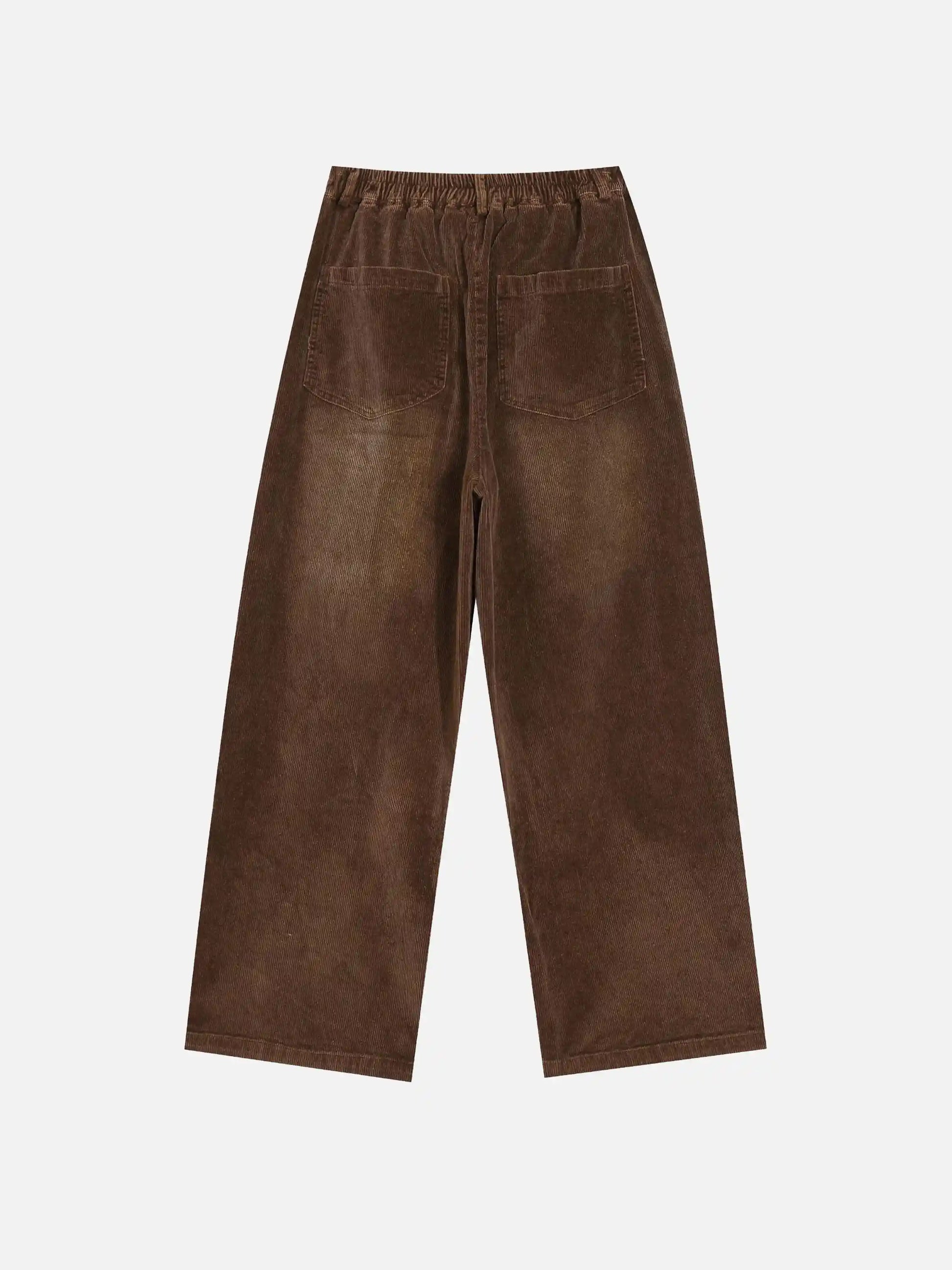 Vintage Water Ripples Corduroy Straight Leg Pants