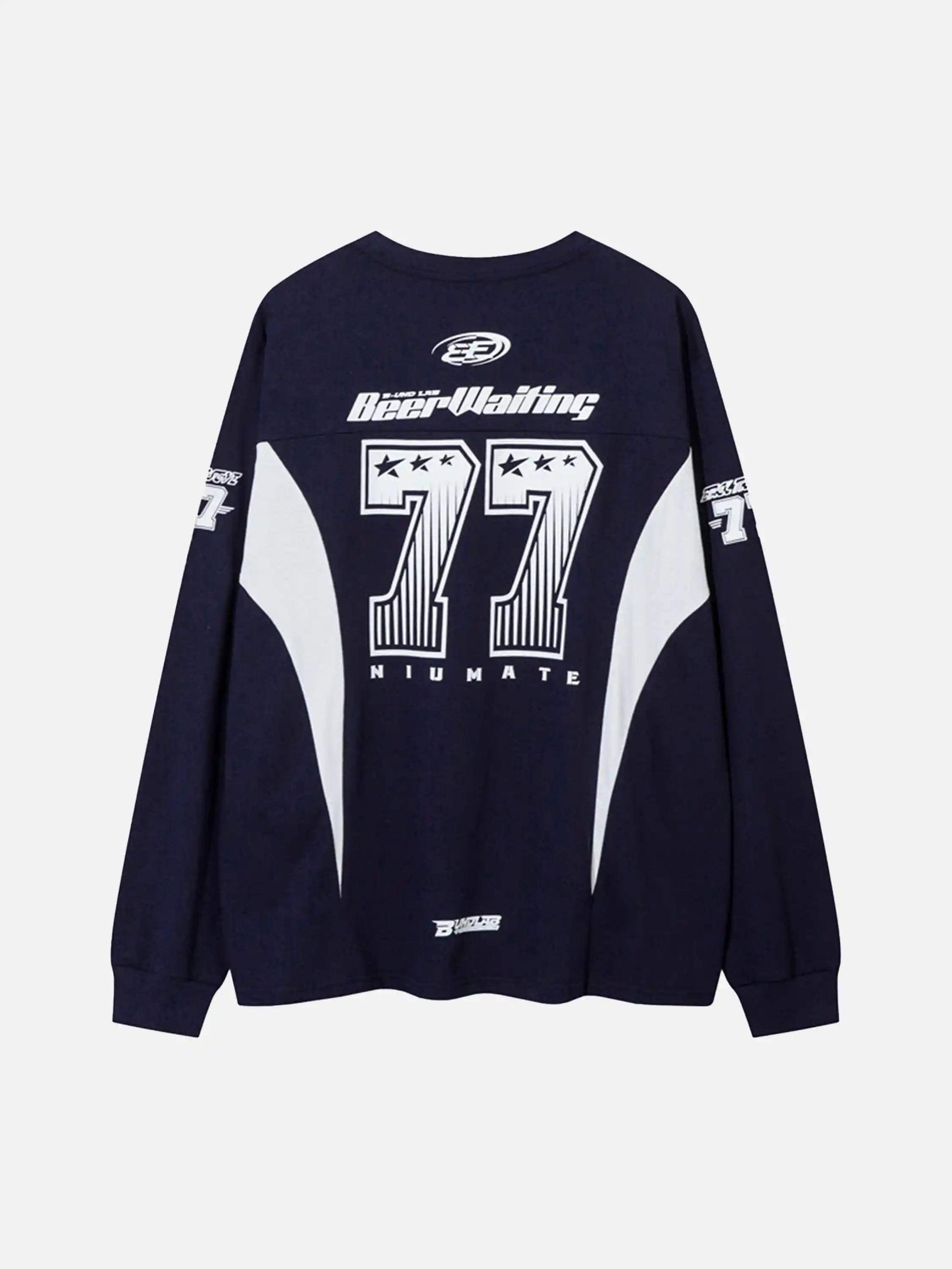 Disguisen American Retro Street Long-Sleeved Jersey T-Shirt