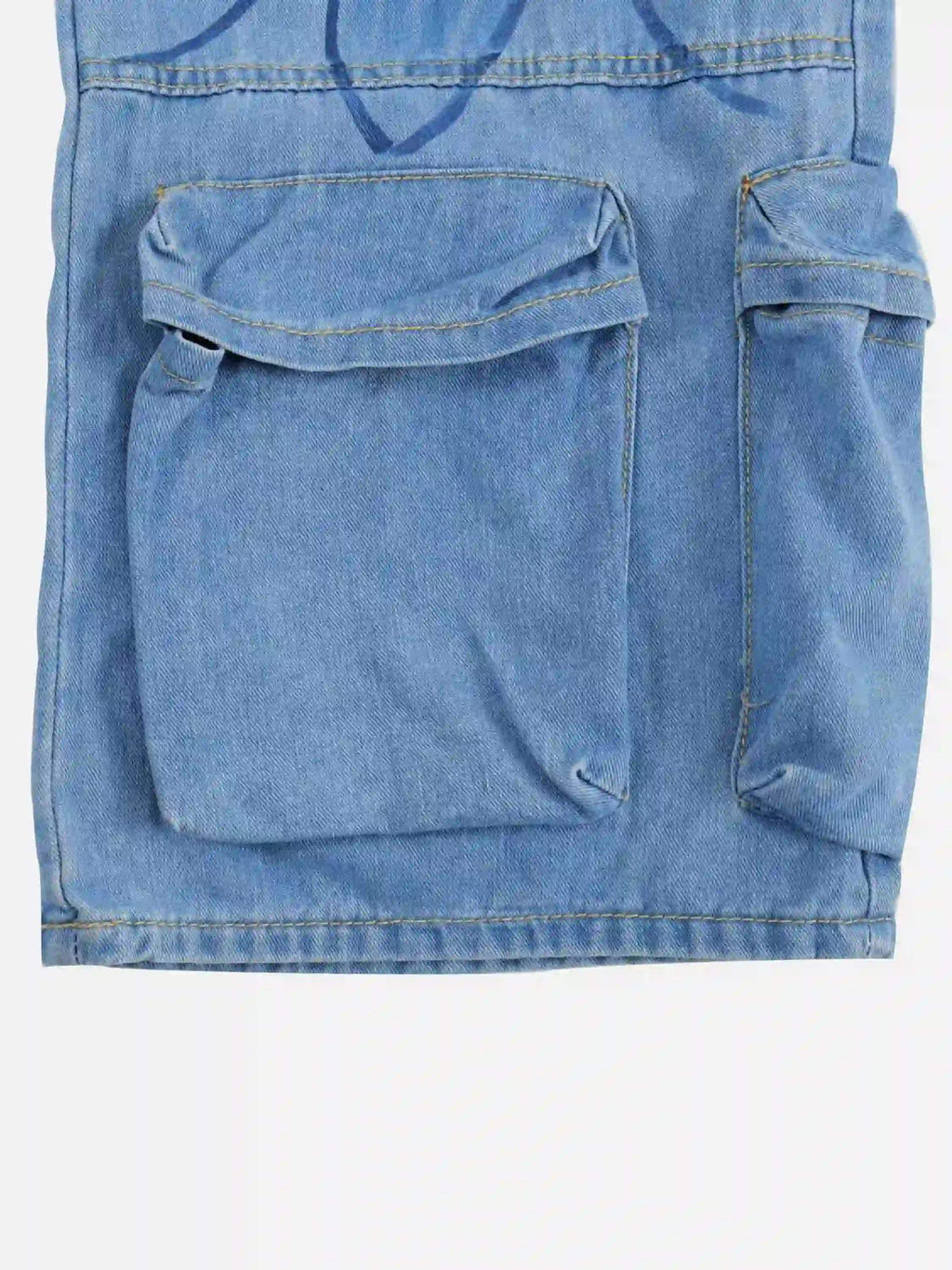 Disguisen Street Hand-Painted Graffiti Wide-Leg Jeans