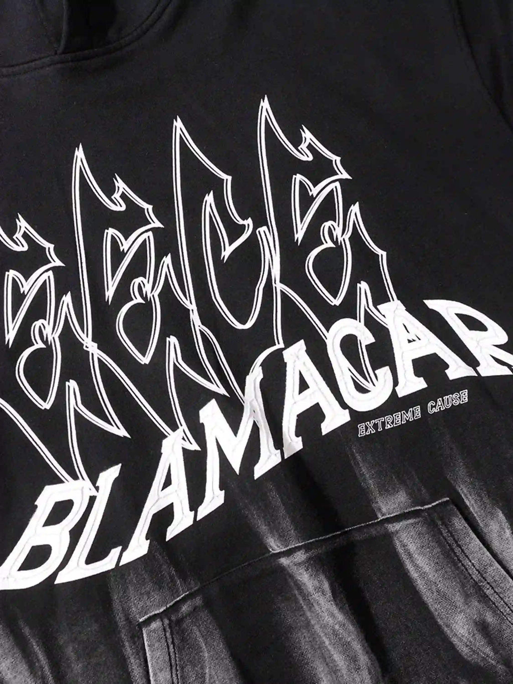 Disguisen American Style Dark Letter Graffiti Hoodie