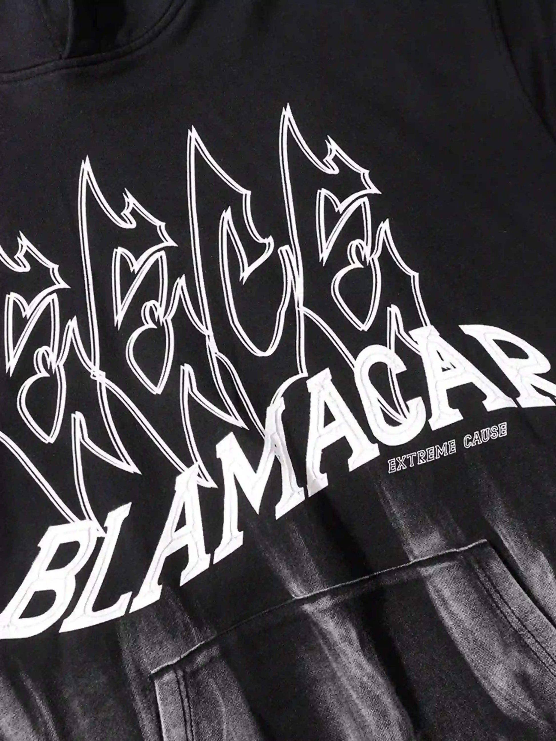 Disguisen American Style Dark Letter Graffiti Hoodie