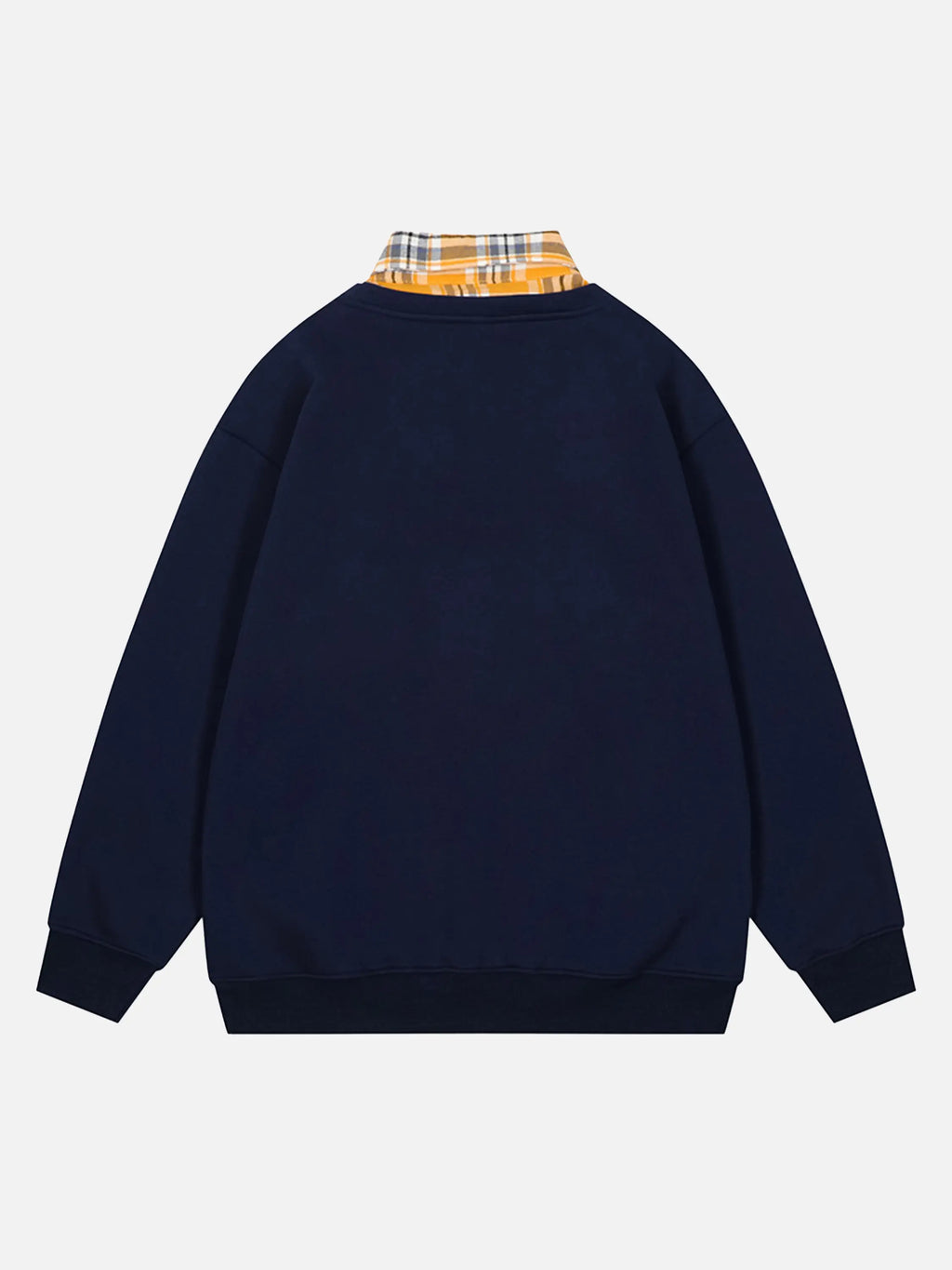 Preppy Style Fake-two Piece Plaid Sweatshirt