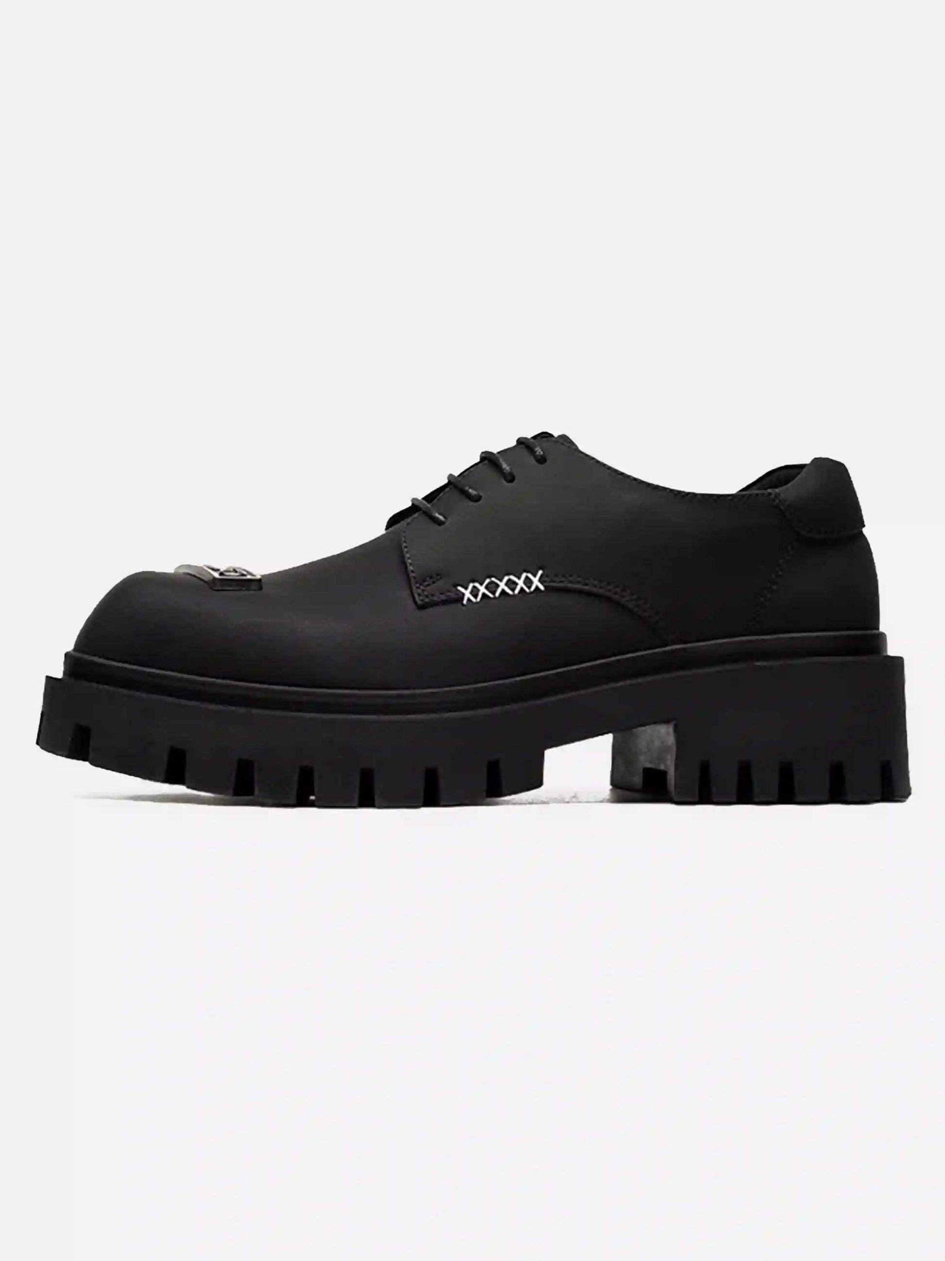 Disguisen Thick-Soled Punk Leather Derby Shoes