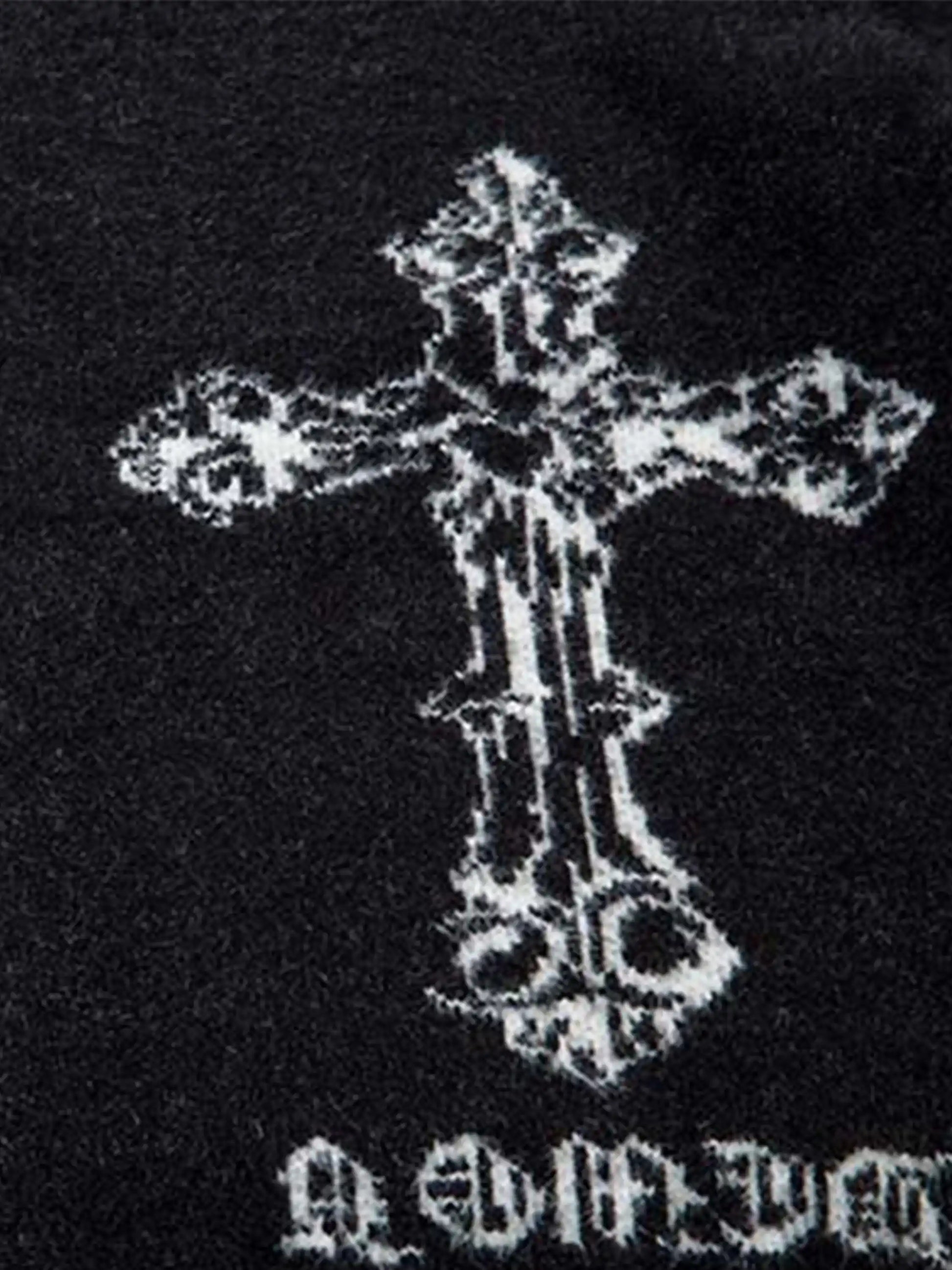 Cross Heart Butterfly Jacquard Cardigan