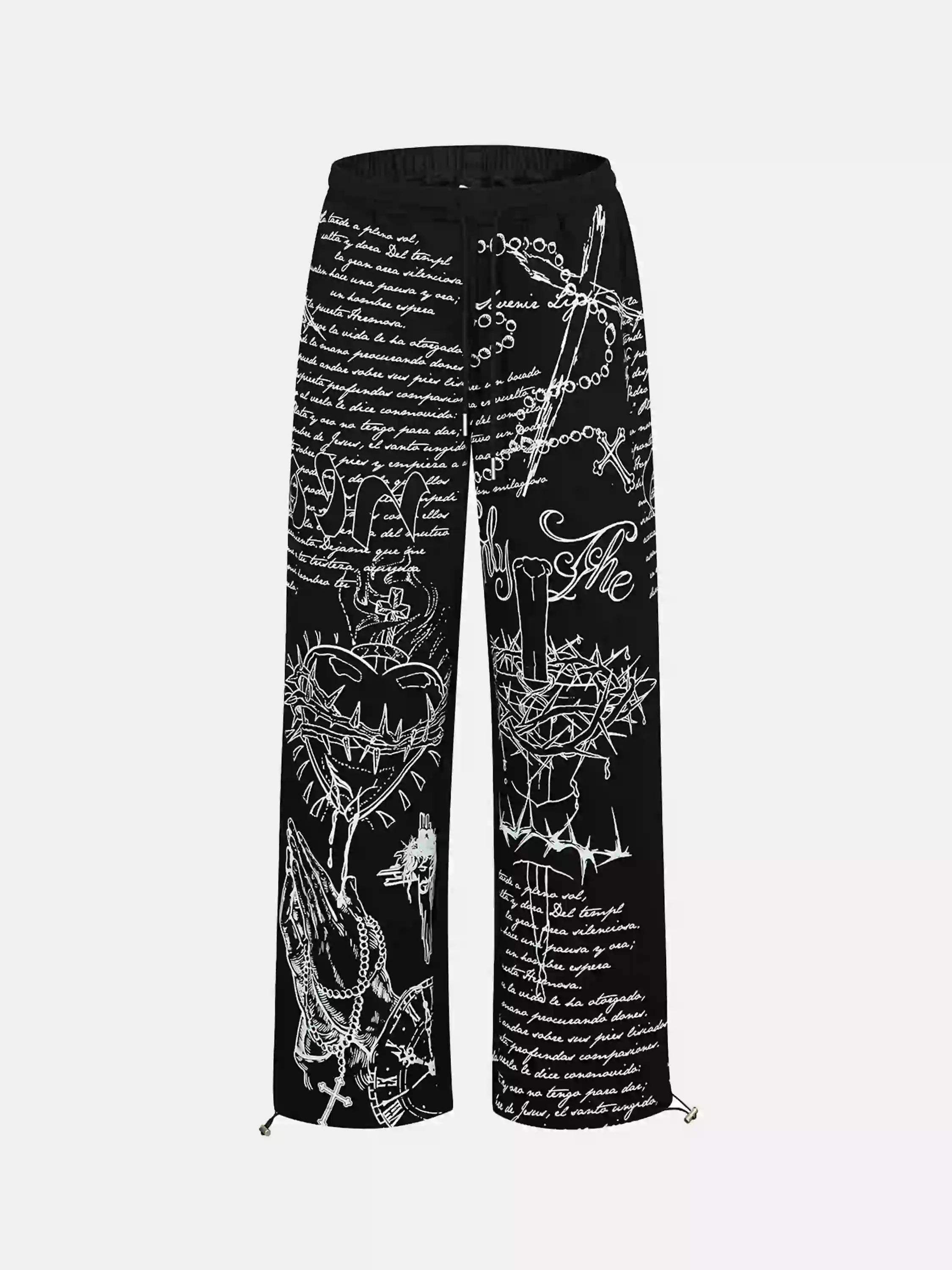 Disguisen Hip-Hop Street Print Casual Pants