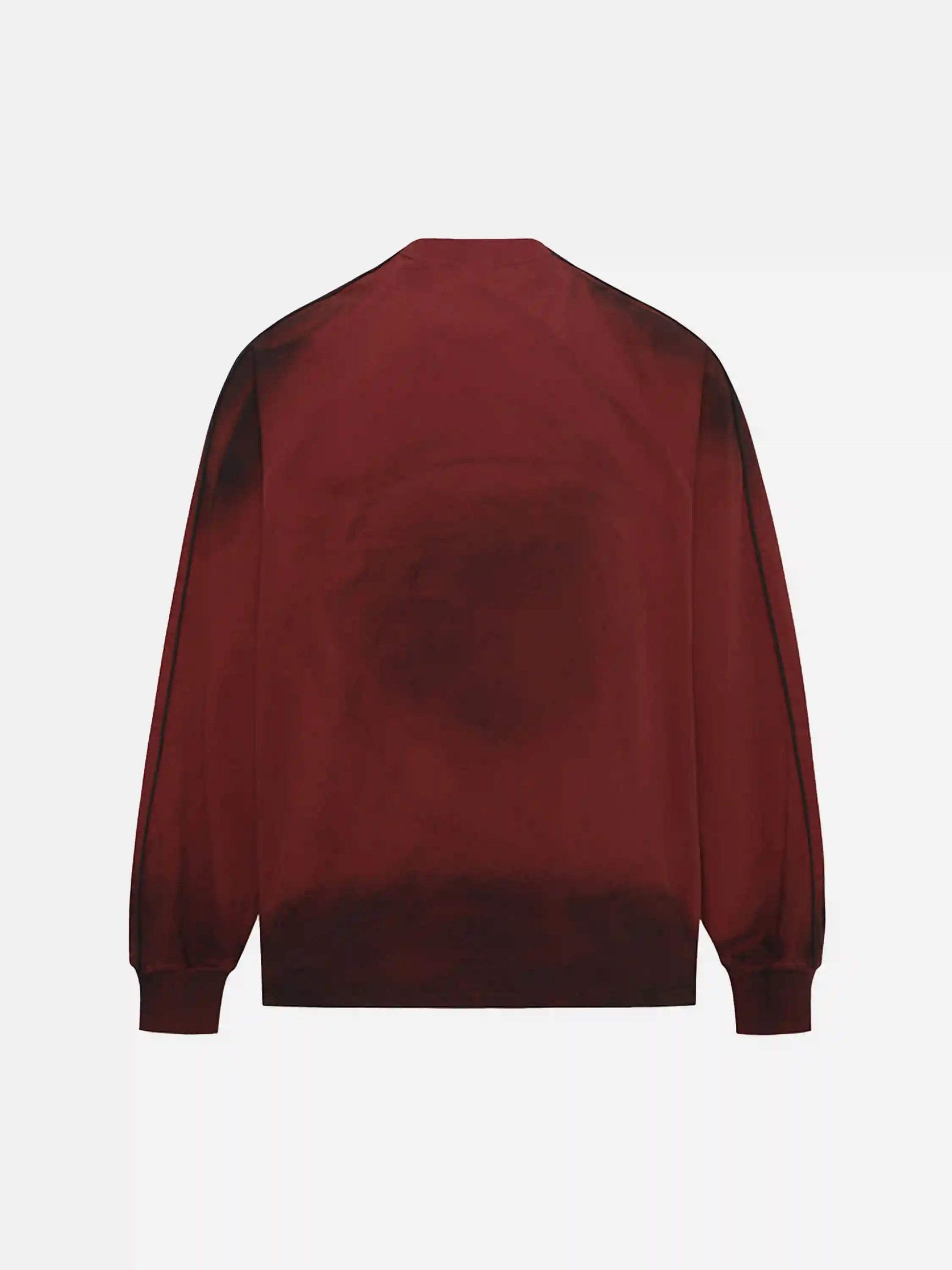 Disguisen Retro Lines Dirty Hip-Hop Long-Sleeved T-Shirt