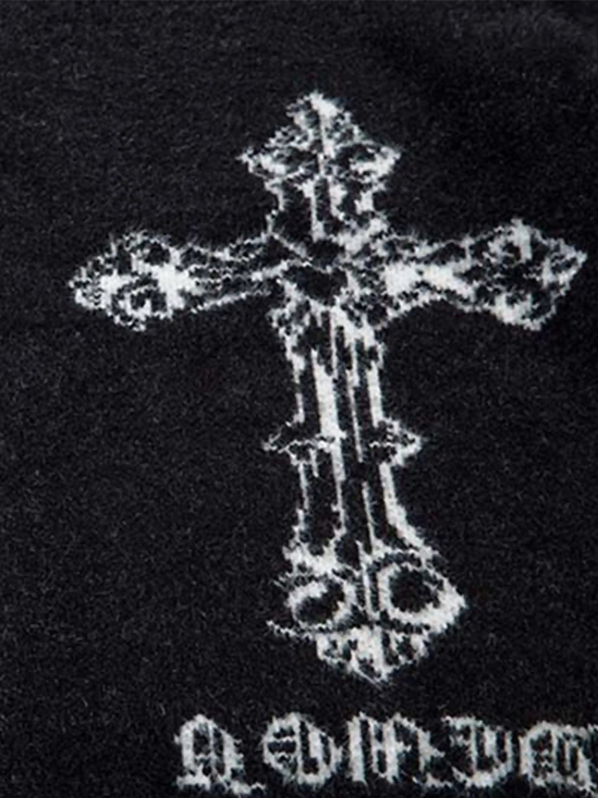 Cross Heart Butterfly Jacquard Cardigan