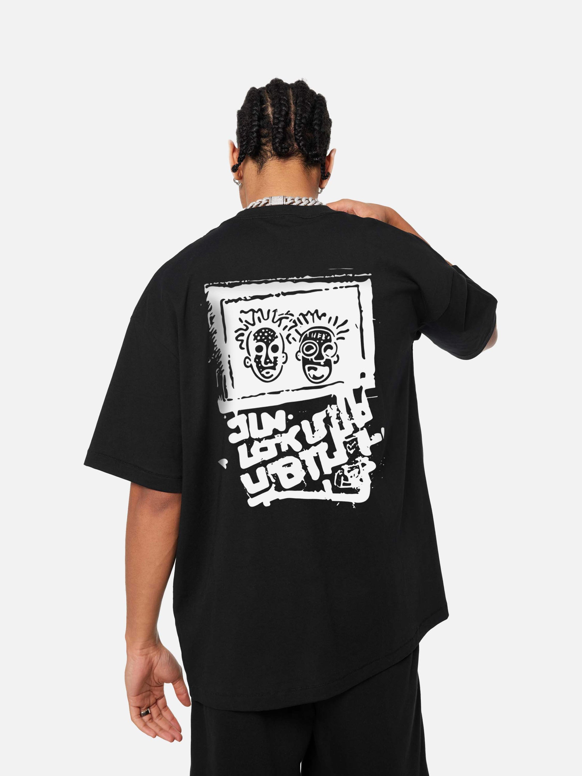 Disguisen Graffiti Cartoon Cotton T-Shirt