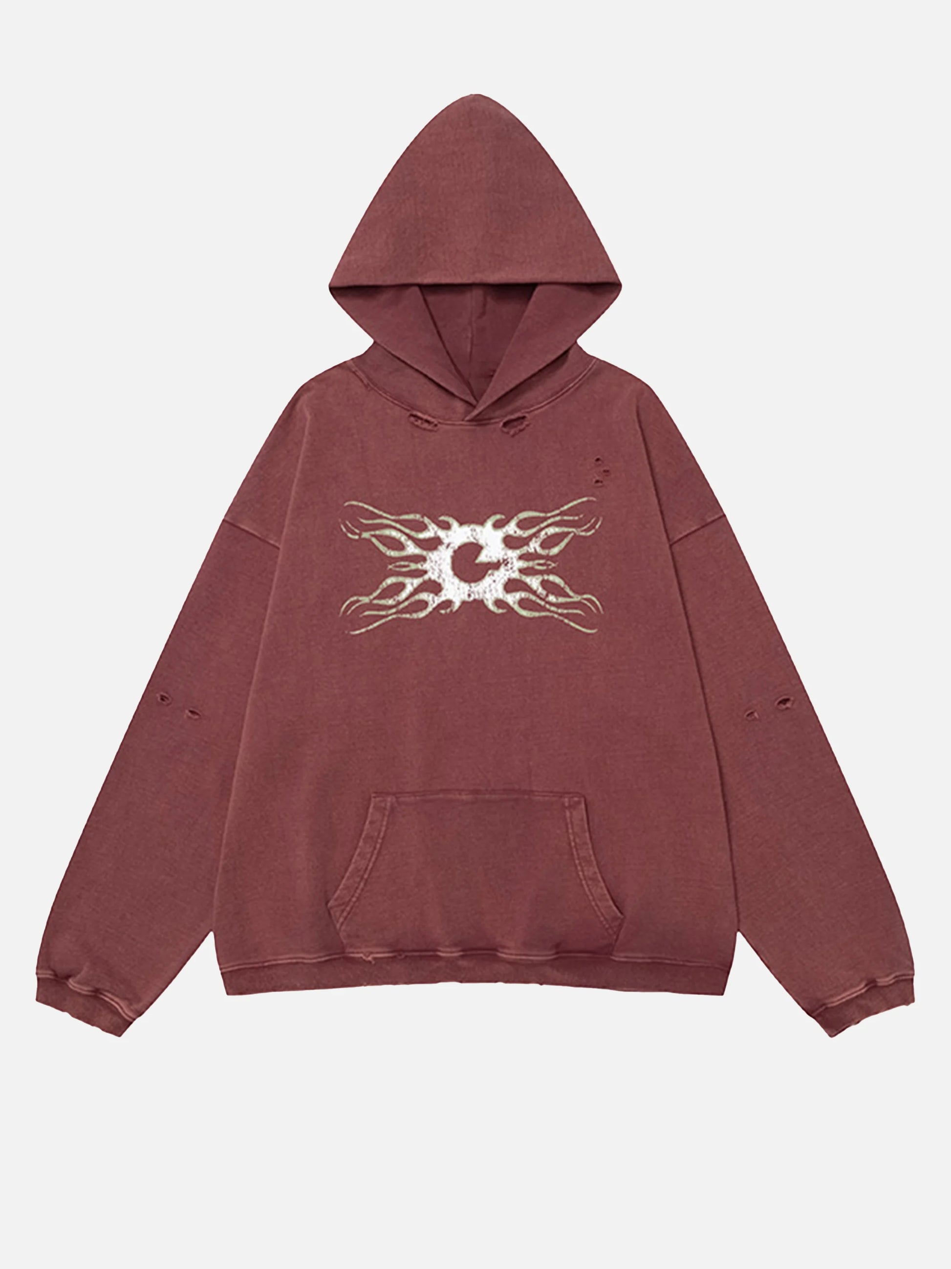 Vintage Distressed Color Oversize Hoodie