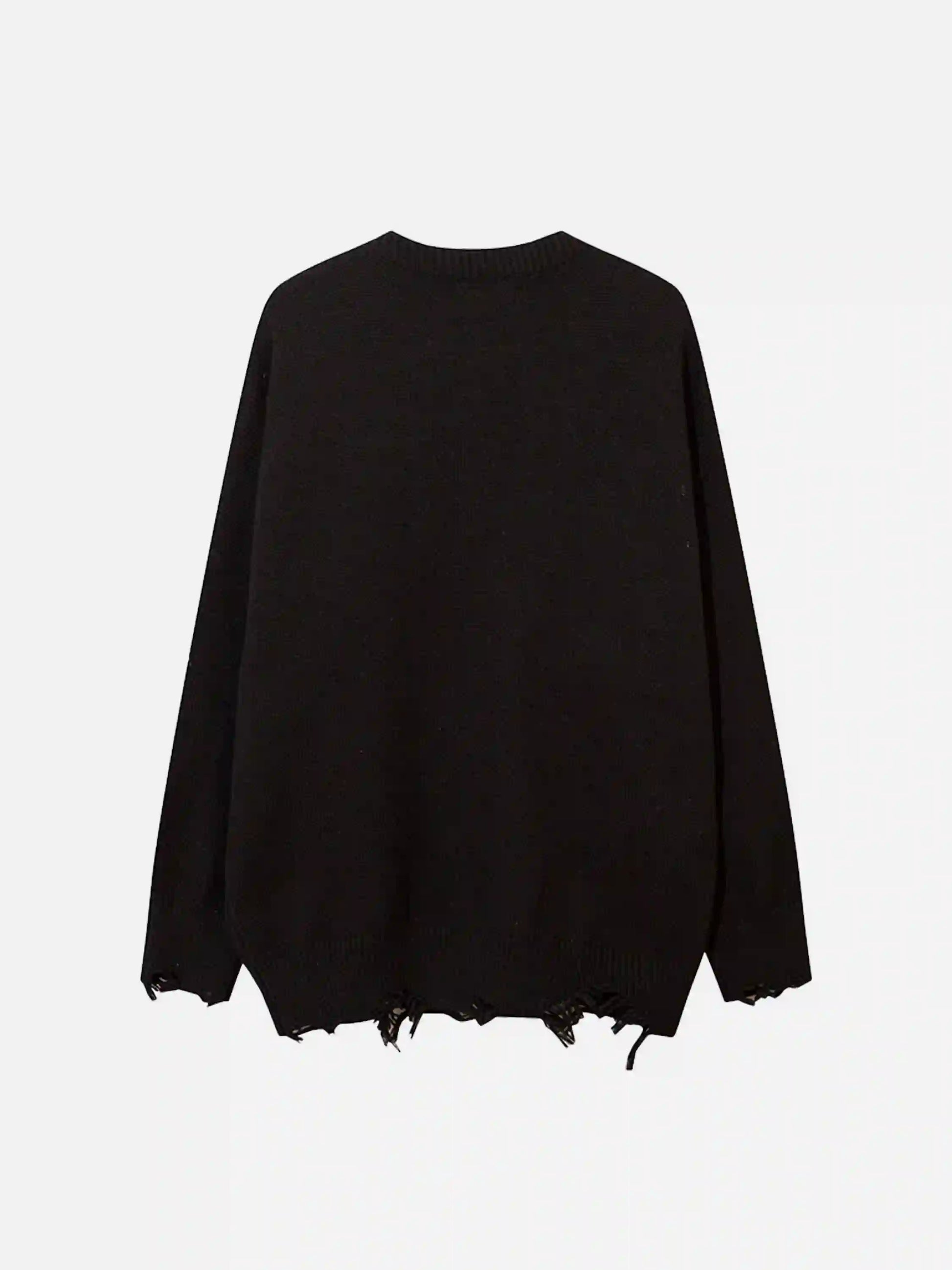Disguisen Ripped Cross Star Zip-up Desgin Sweater
