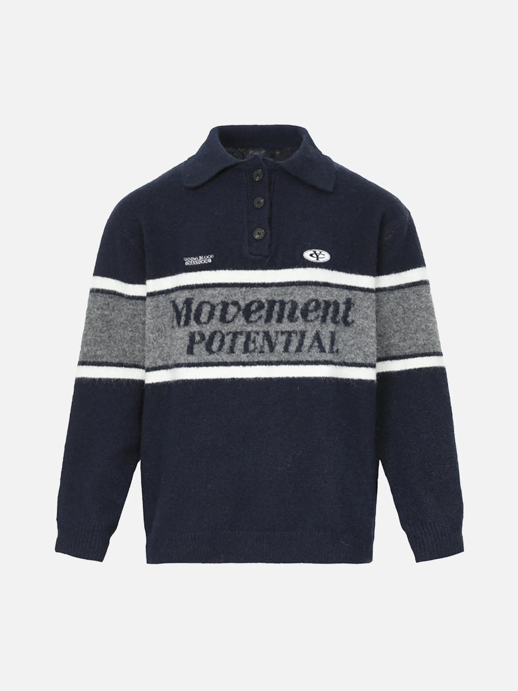 Vintage Preppy Colorblock Lapel Sweater