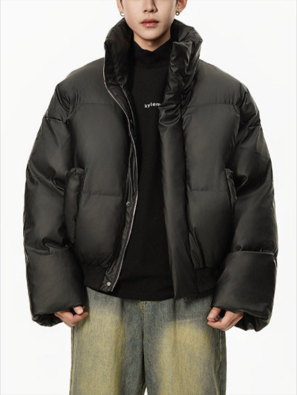 Solid Color Puffer Coat