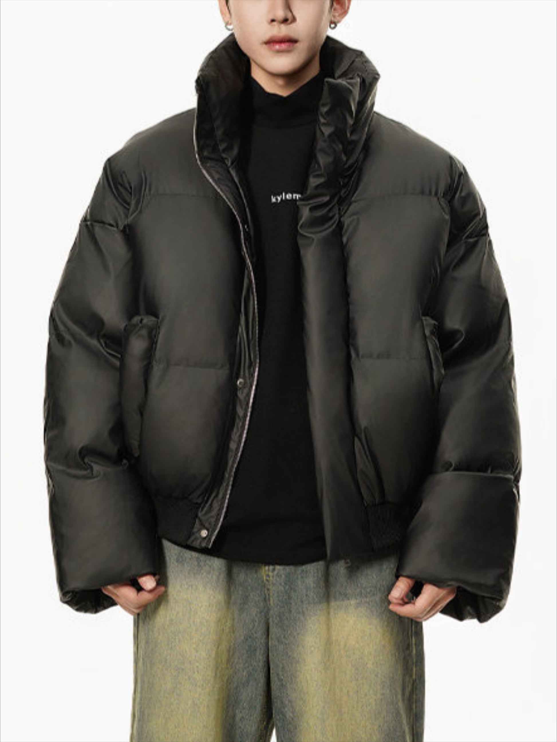 Solid Color Puffer Coat