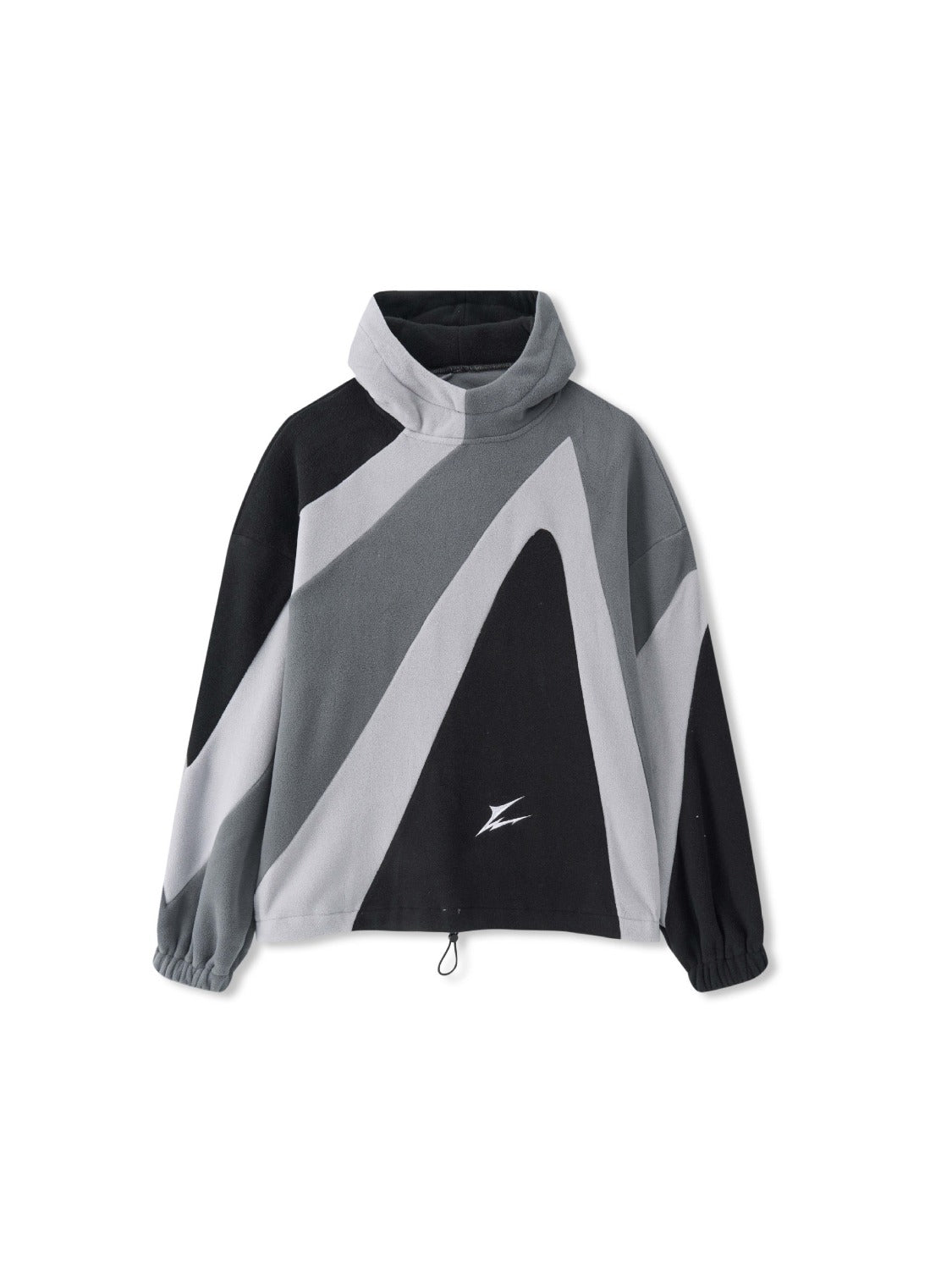 Contrast Color Panel Embroidery Hoodie