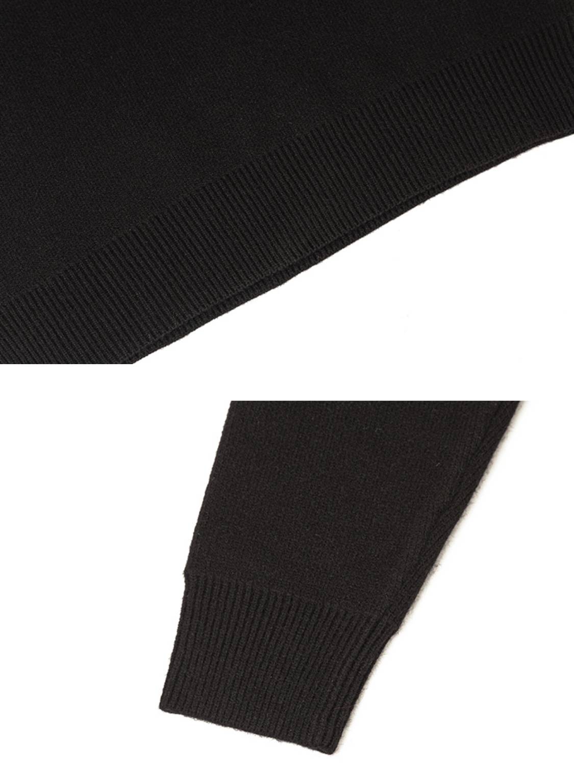 High Street Detachable Fur Collar Half-zipped Sweater