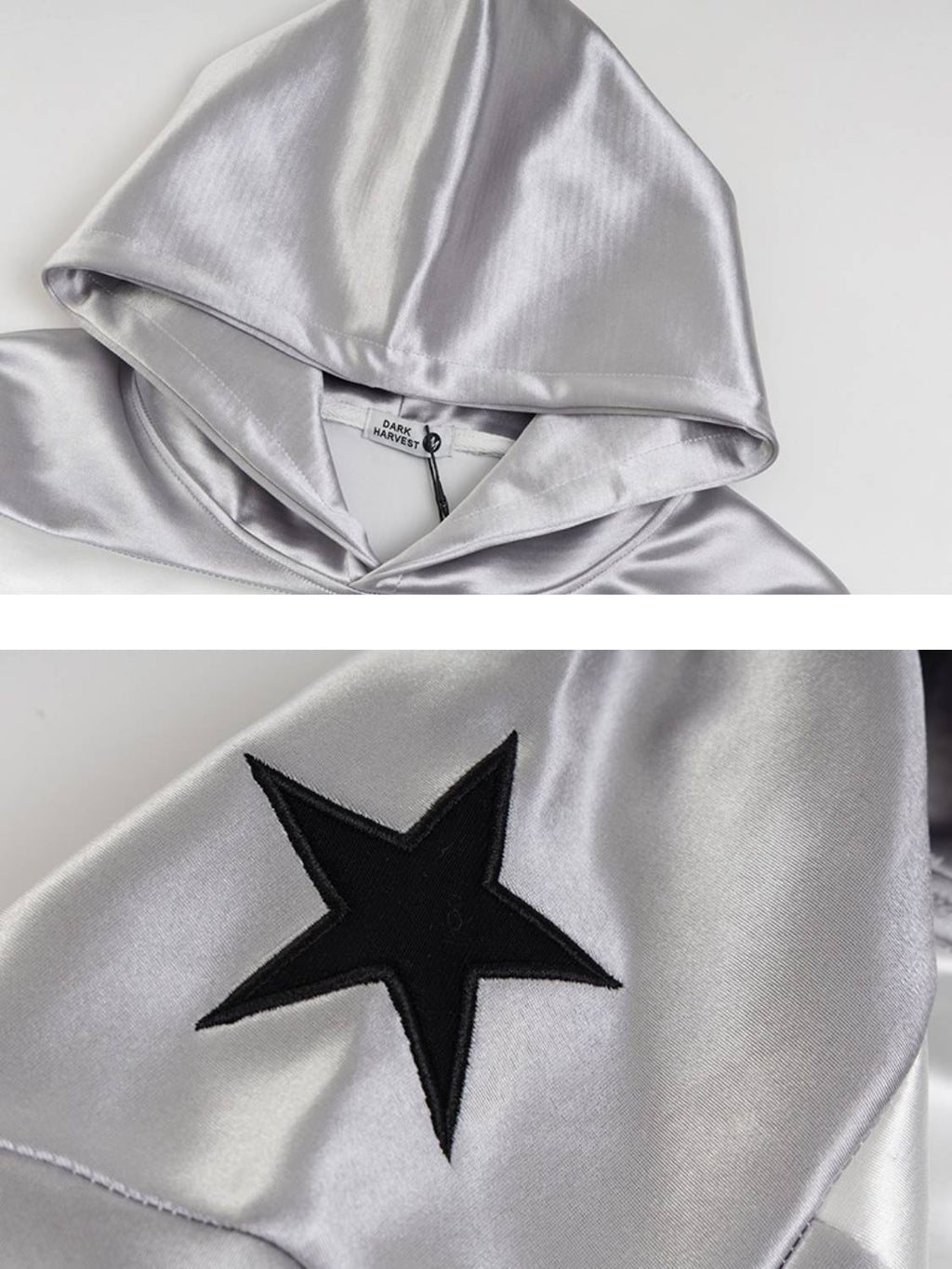 Vintage Collision Color Letter Embroidery Hoodie