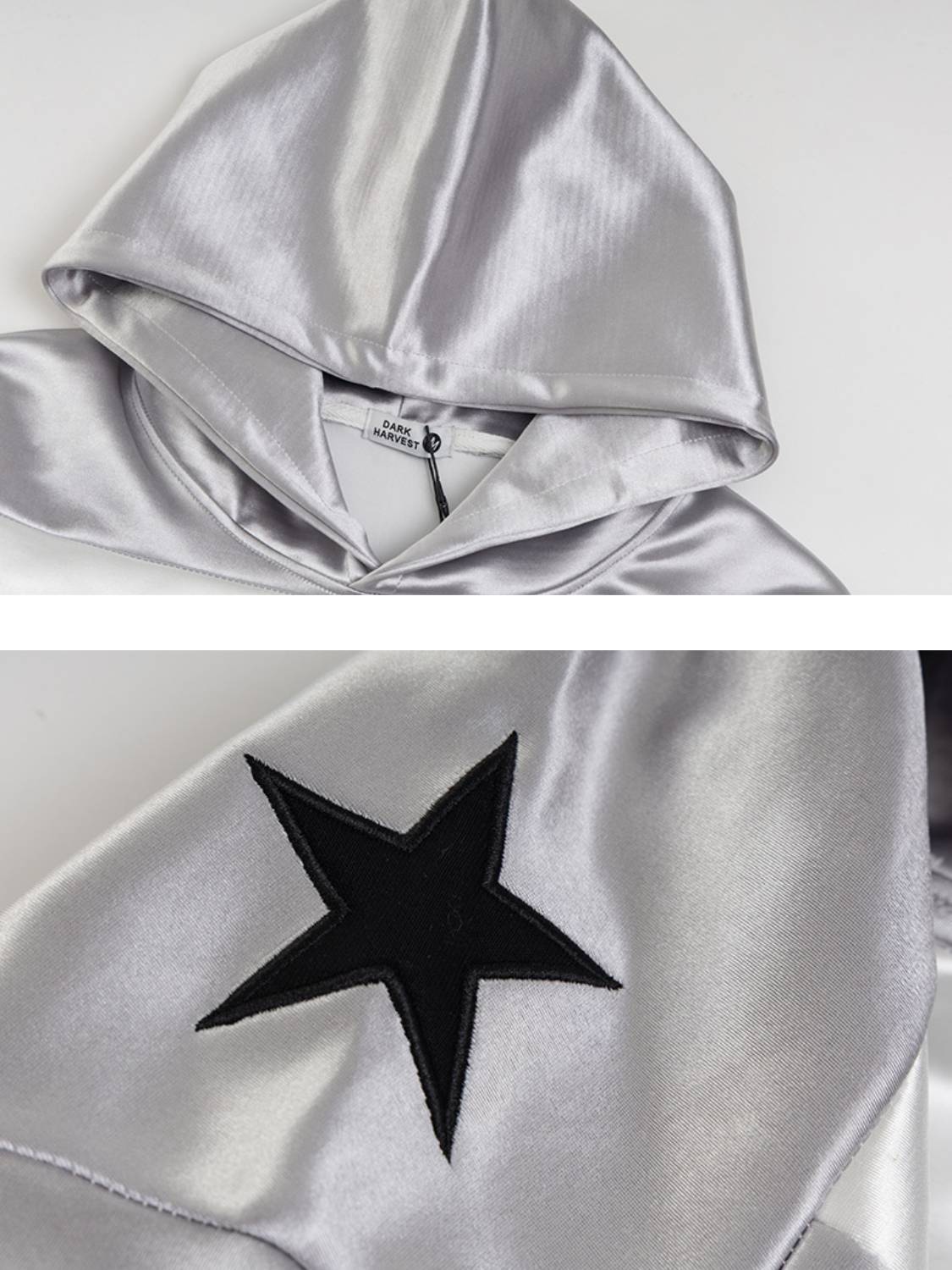 Vintage Collision Color Letter Embroidery Hoodie