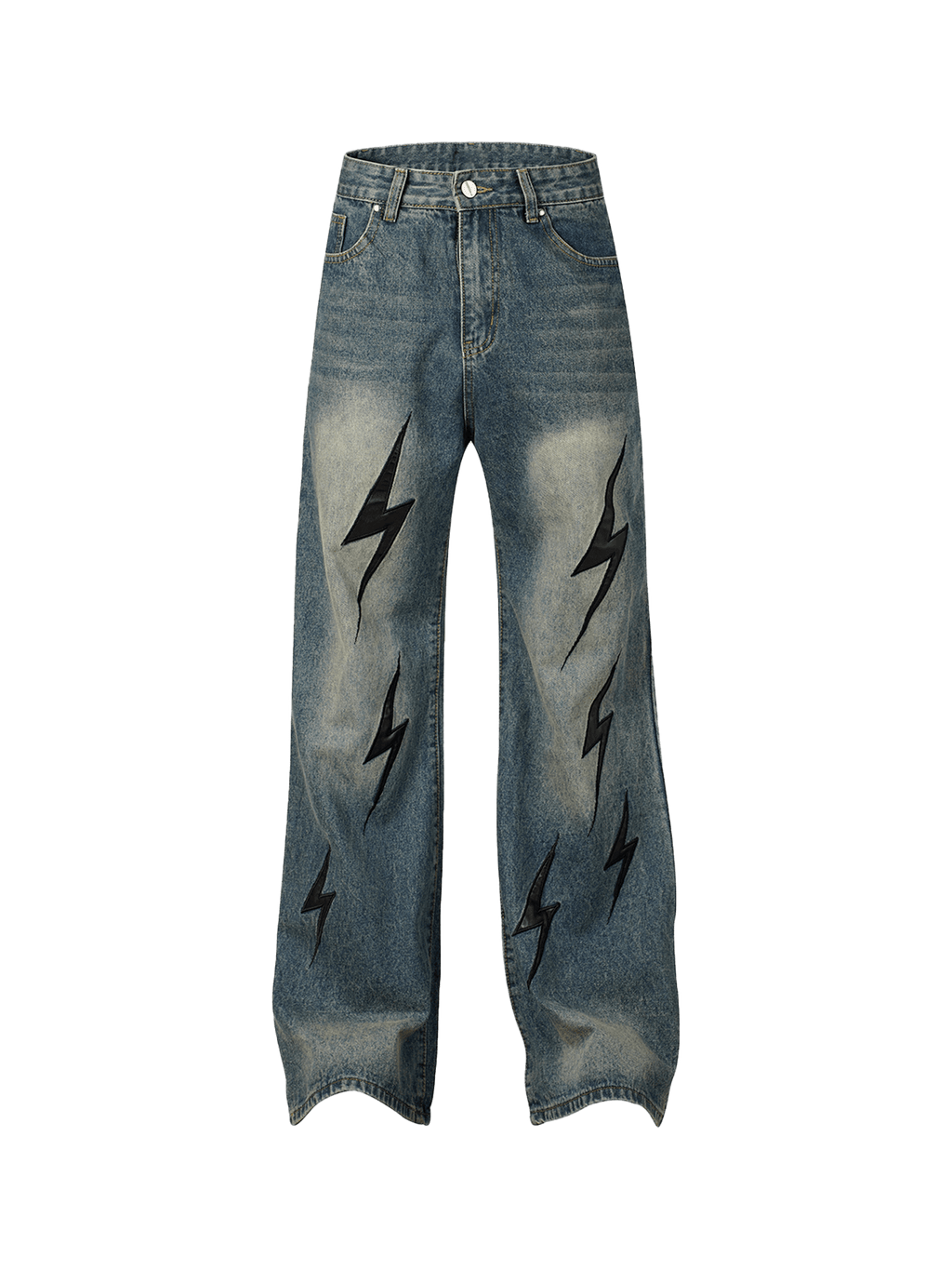 Disguisen High Street Washed Distressed Lightning Patch Jeans