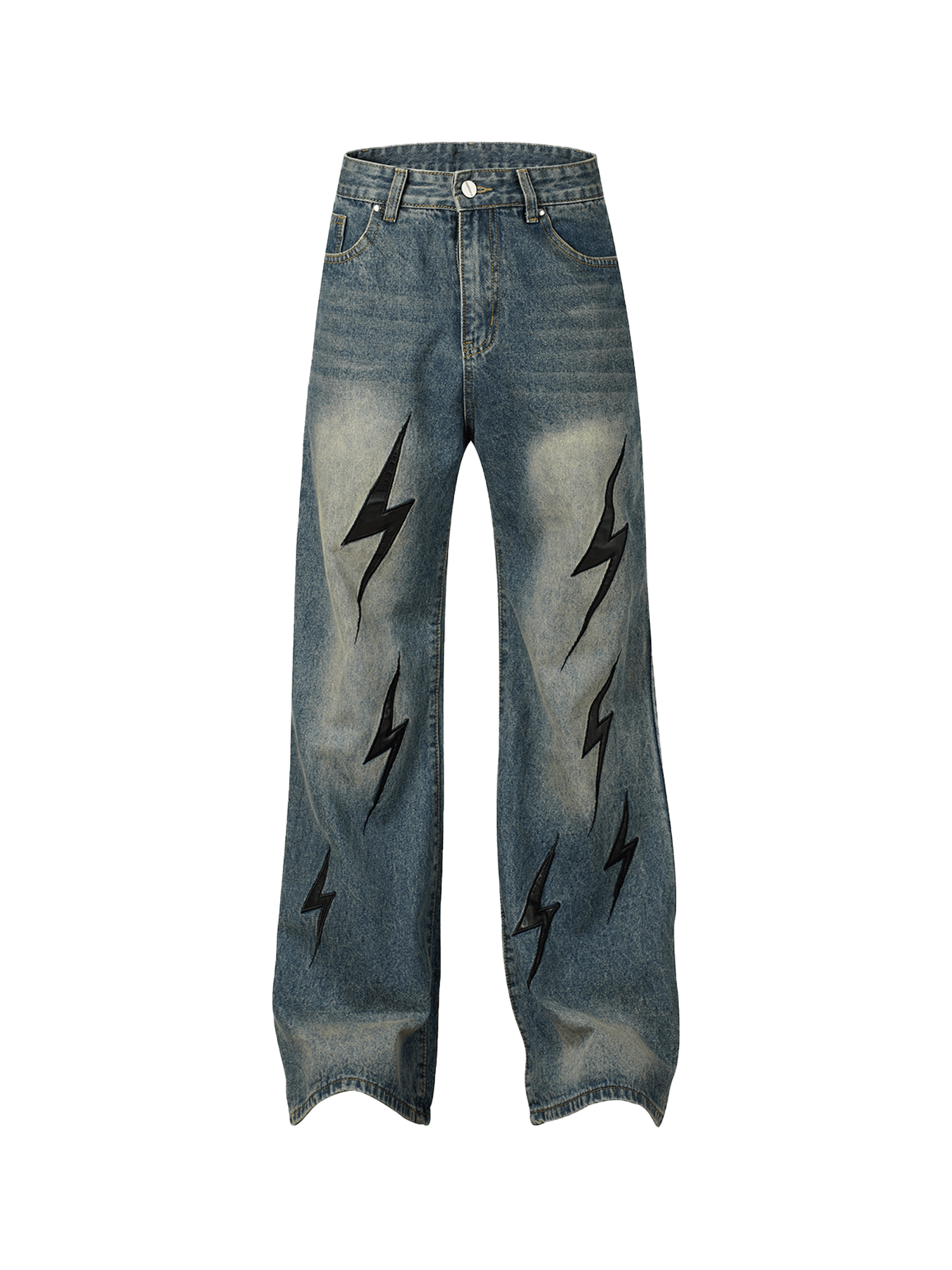 Disguisen High Street Washed Distressed Lightning Patch Jeans