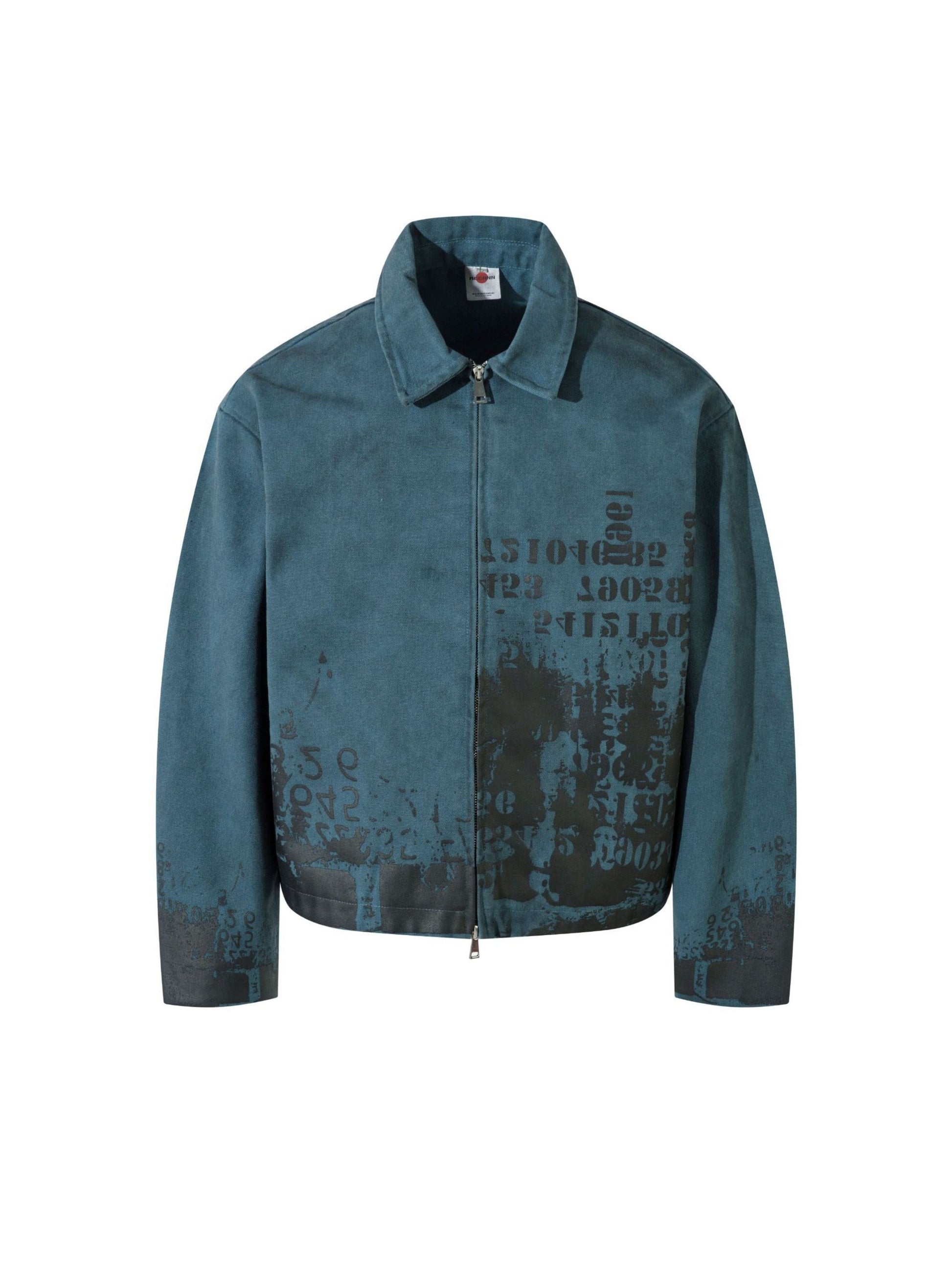 Vintage Letter Print Distressed Short Jacket