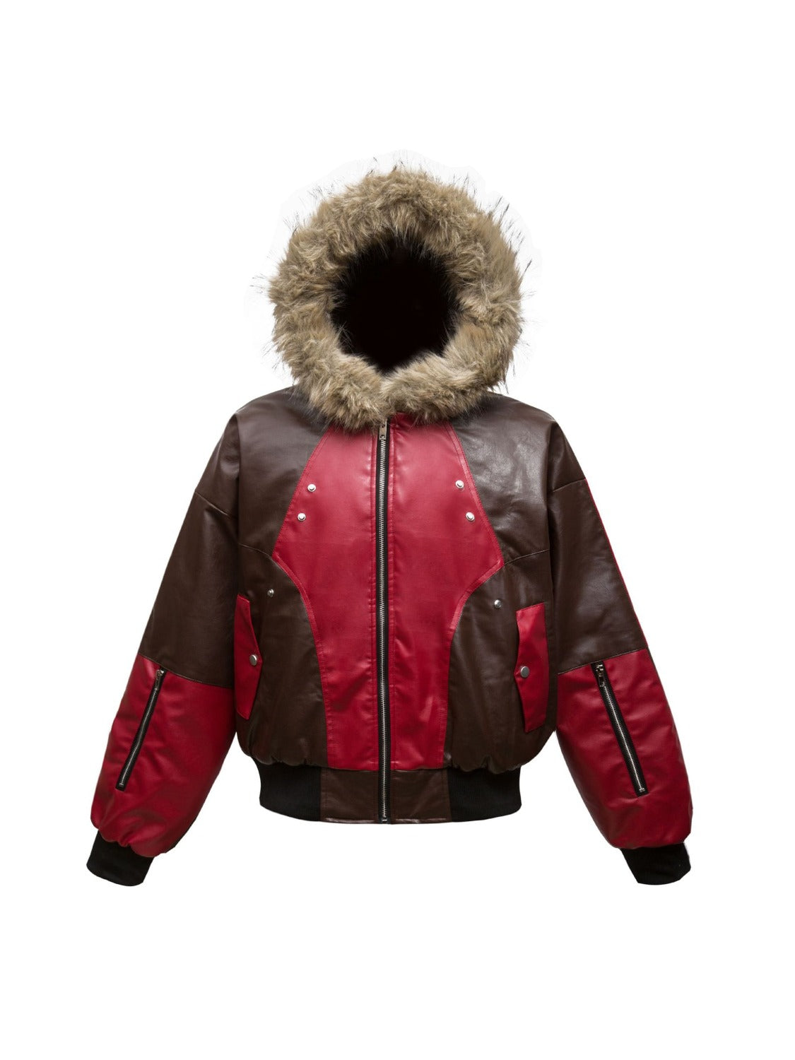 High Street Motorcycle Style Assemble Collision Color Jacket