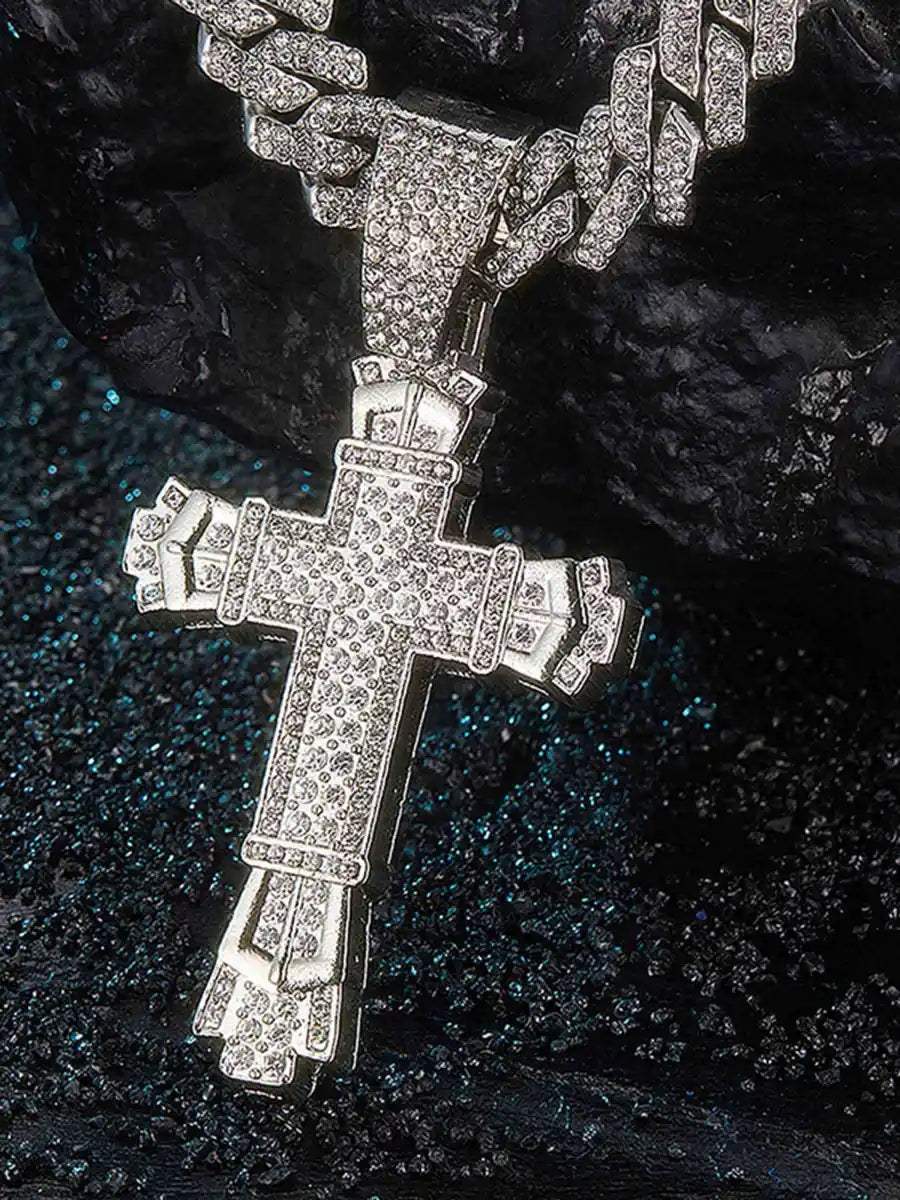 Disguisen Diamond Large Cross Necklace