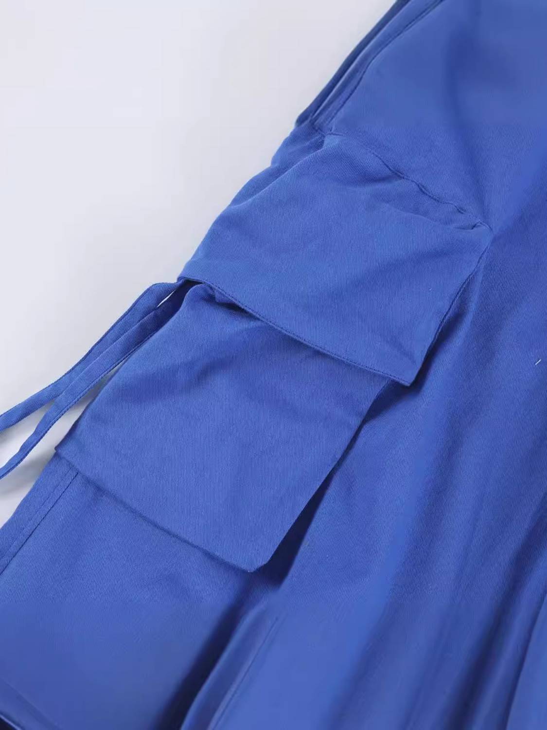 Blue Lapel Cargo Pants