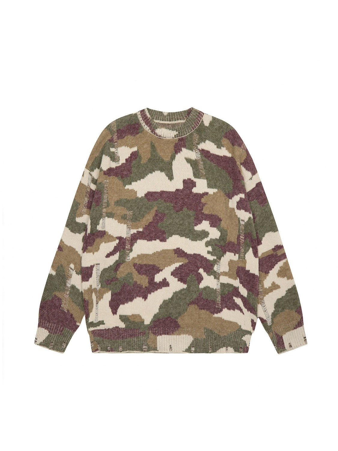 Vintage High Street Ripped Camouflage Sweater